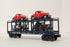 Rail King 30-76507 Santa Fe Auto Carrier Flat Car w/ (4) '32 Ford 3- Window Coupe-Second hand-M6728