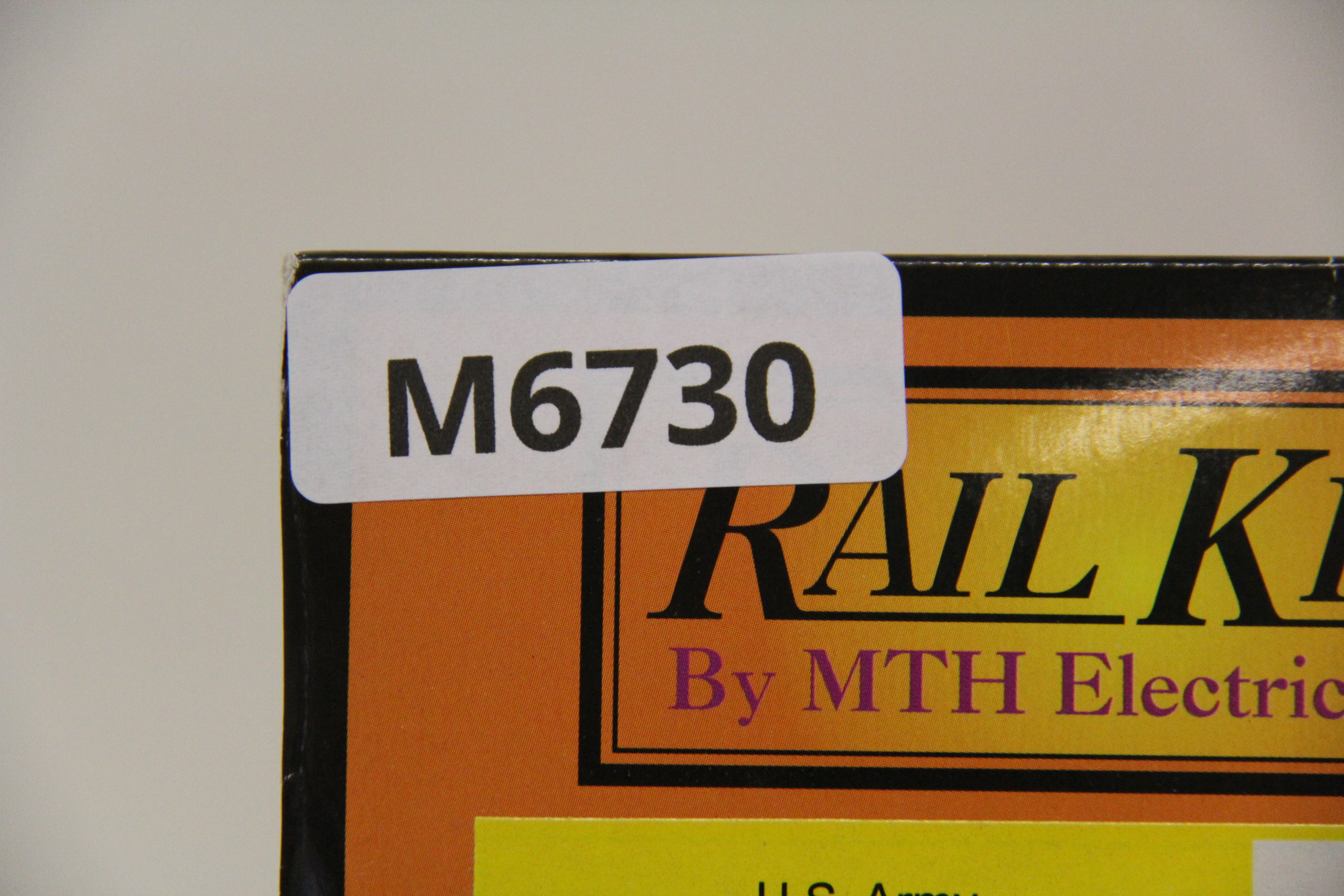 Rail King 30-76806 US Army Flat Car w/ (2) Military Transport Vehicles-Second hand-M6730