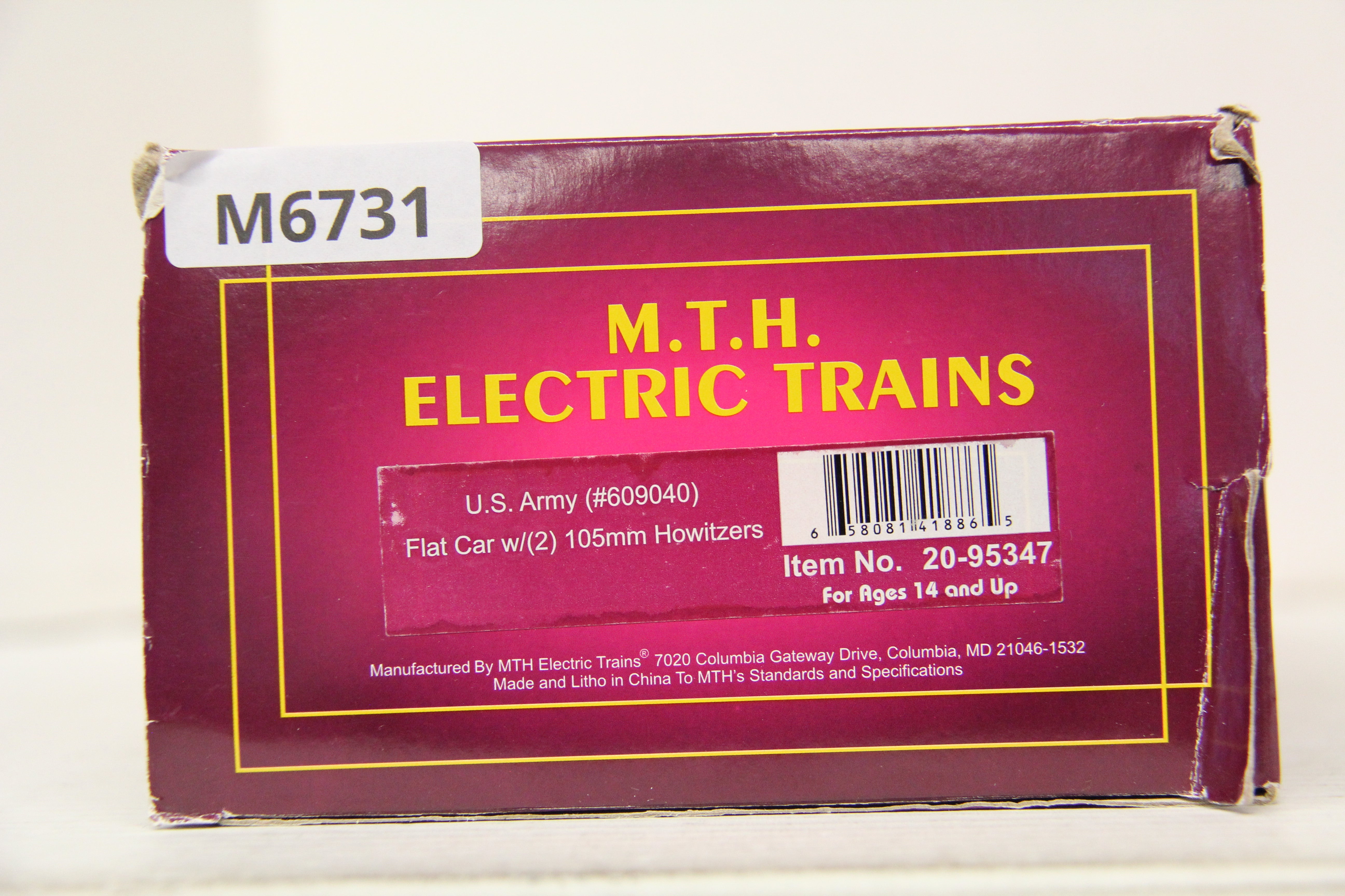 MTH 20-95347 US Army Flat Car w/ (2) 105mm Howitzers-Second hand-M6731