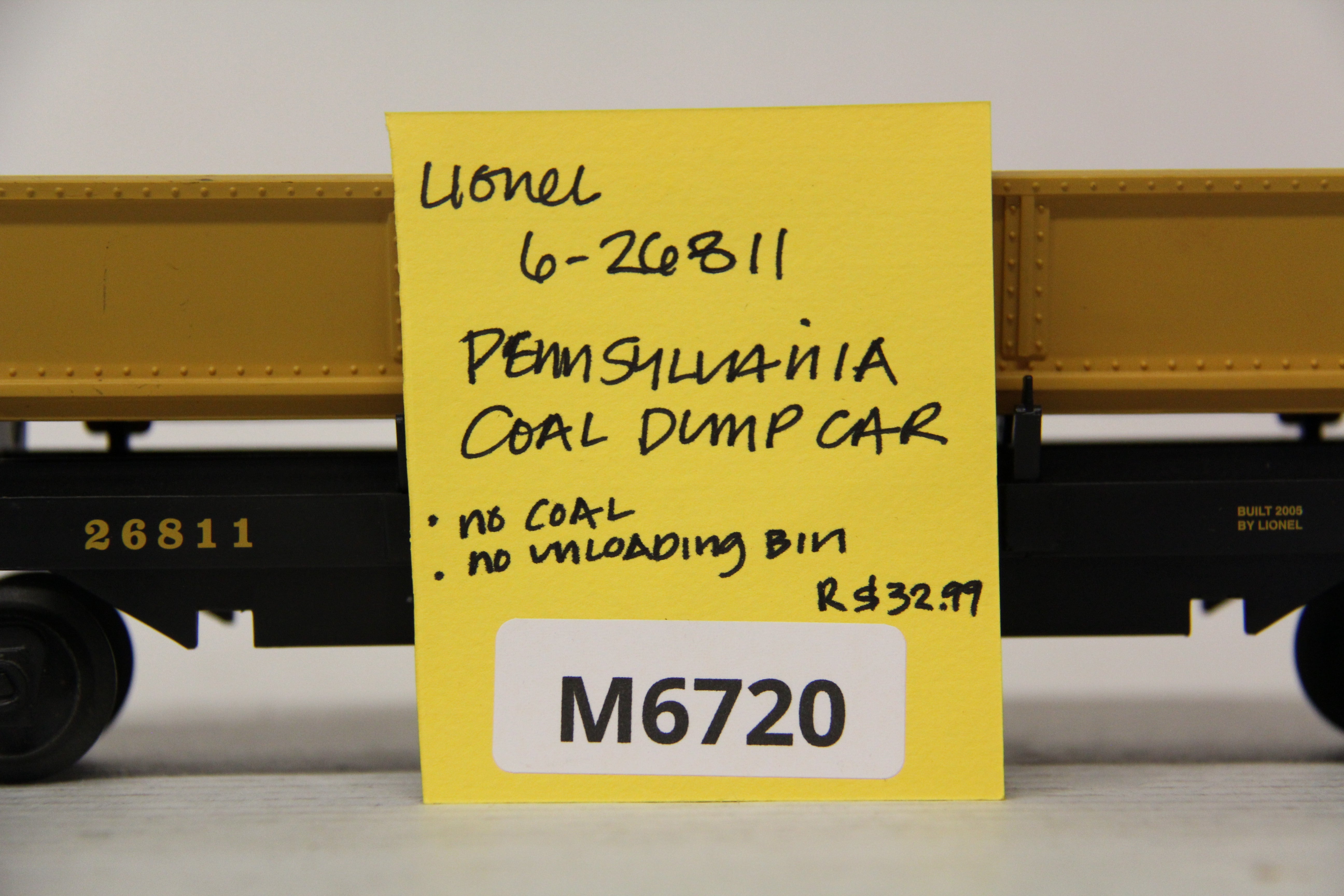Lionel 6-26811 Pennsylvania Coal Dump Car-Second hand-M6720