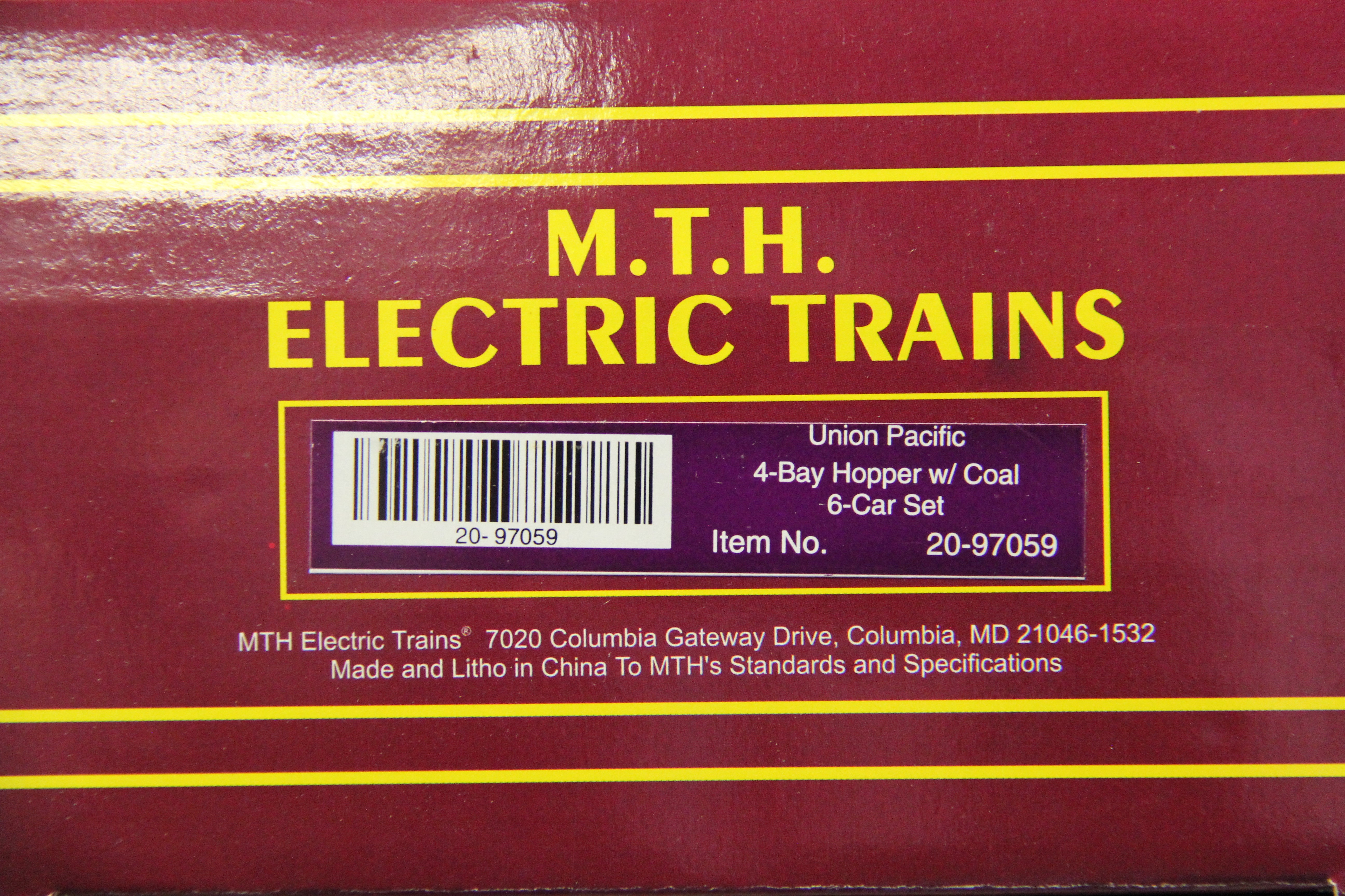 MTH 20-97059 Union Pacific 4-Bay Hopper w/ Coal 6 Car Set-Second hand-M6736