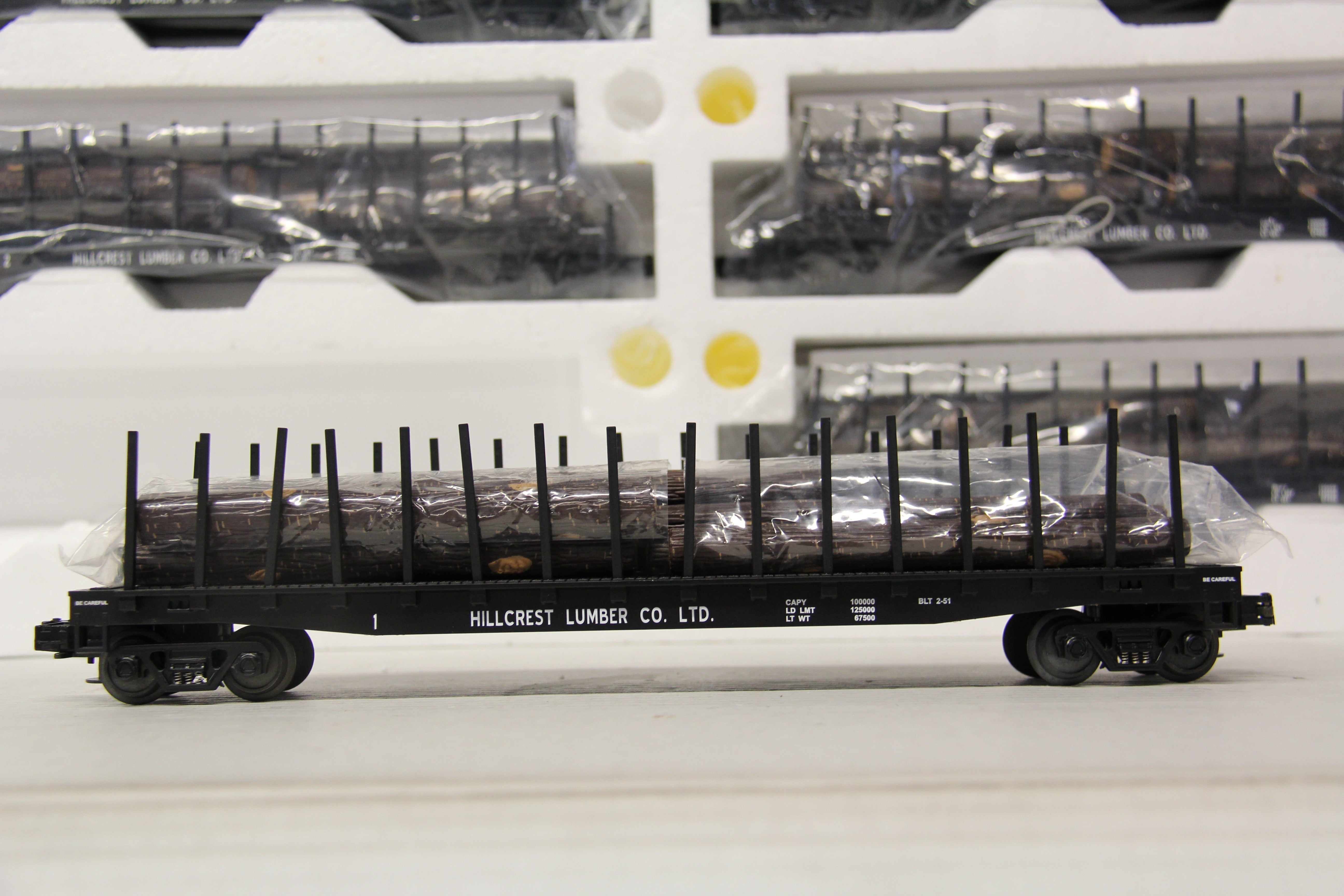MTH 20-98119 Hill Crest Lumber Co Flatcar w/ Logs 6 Car Set-Second hand-M6737