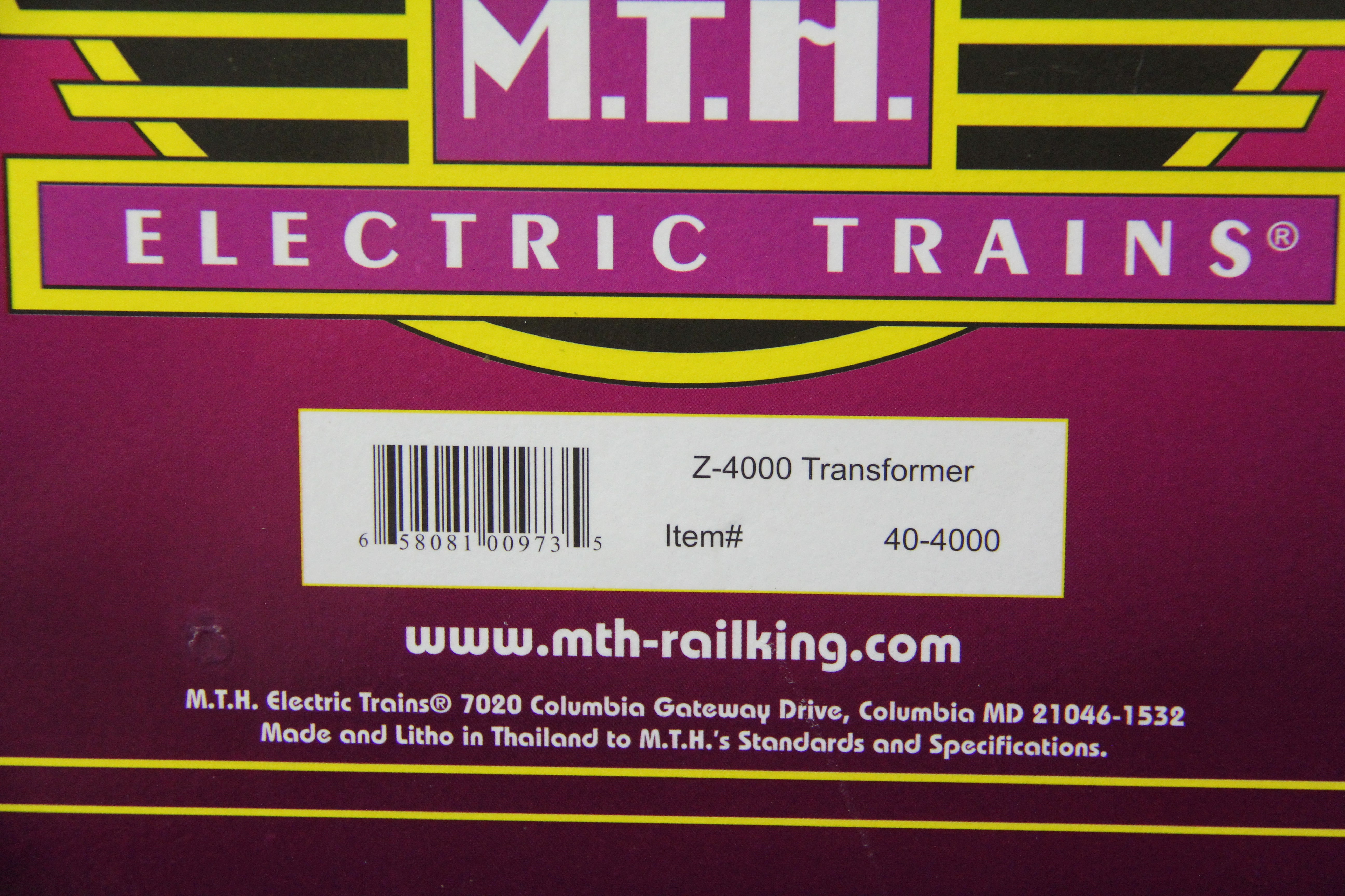 MTH 40-4000 Z-4000 Transformer-Second hand-M4981