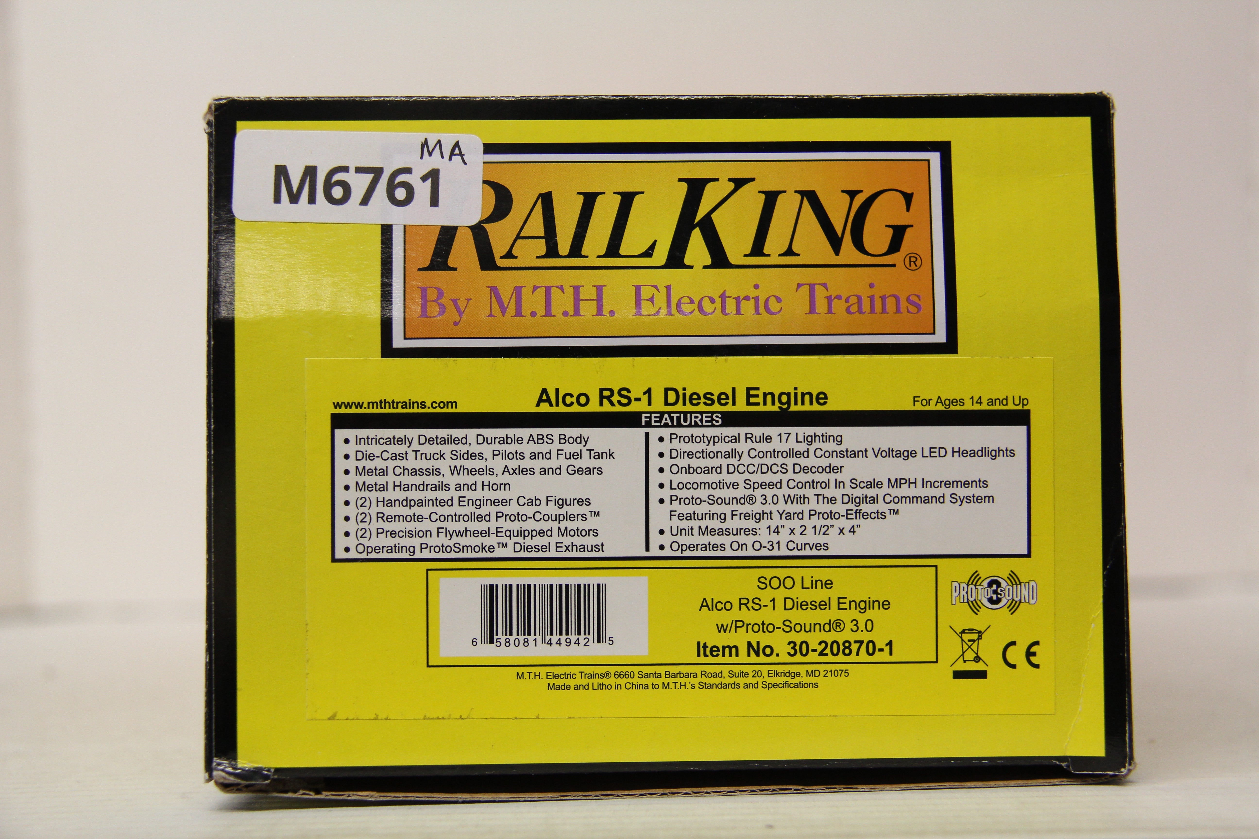 Rail King 30-20870-1 SOO Line Alco RS-1 Diesel Engine-Second hand-M6761