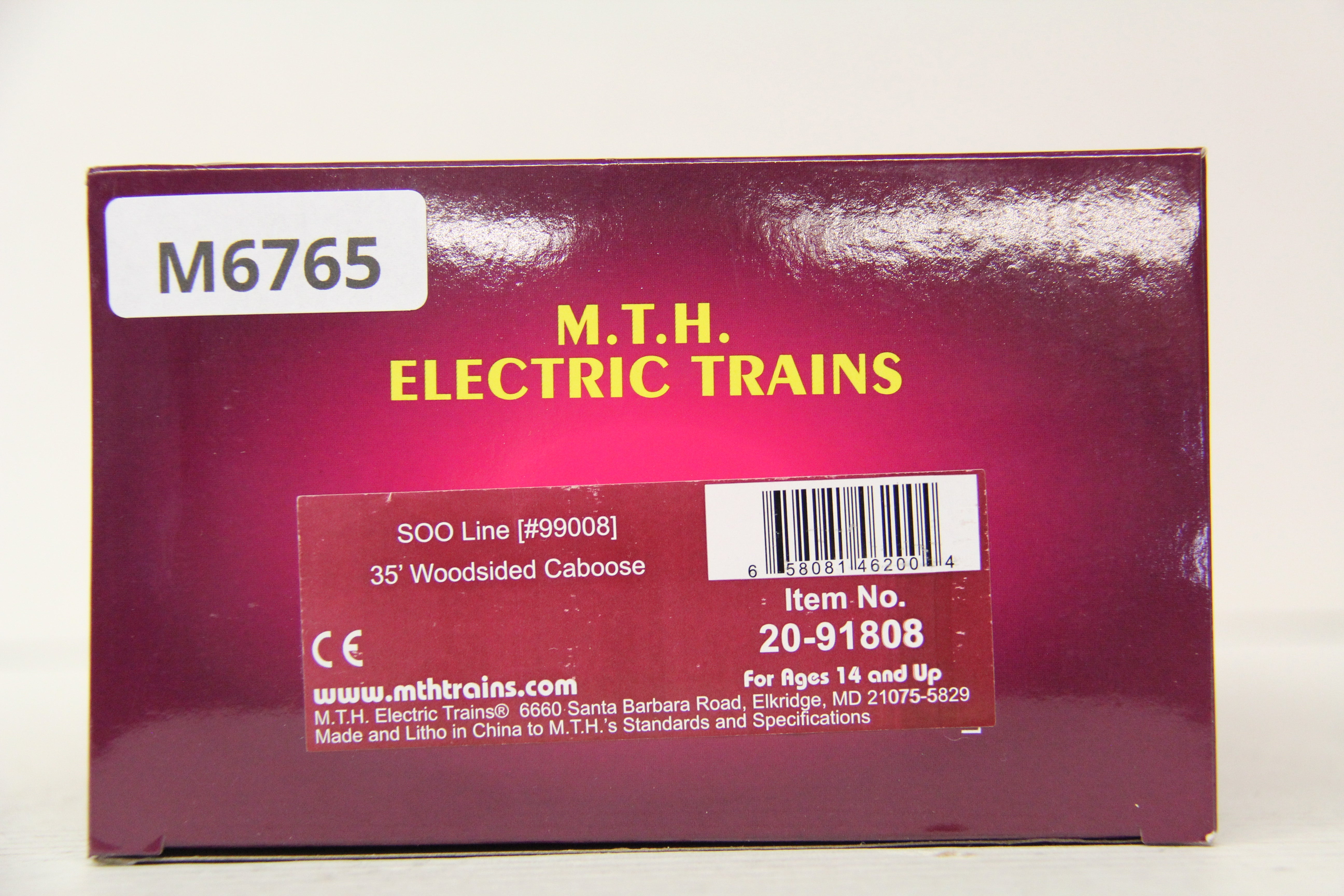 MTH 20-91808 SOO Line (#99008) 35' Woodsided Caboose-Second hand-M6765