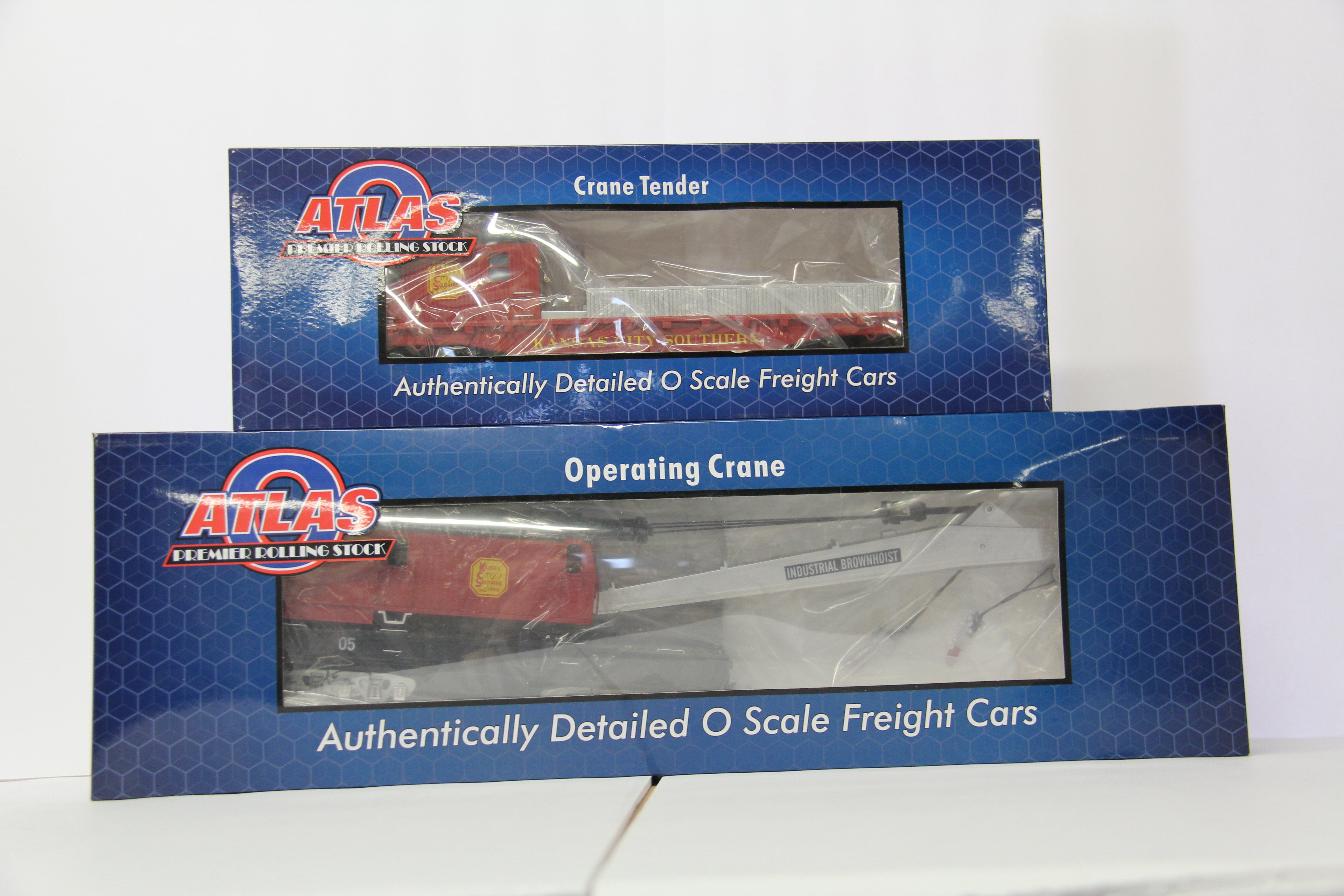 Atlas #3001244 & #3001238 Kansas City Southern Crane Tender and Crane Car #05- 2 Set -Second hand-M6778