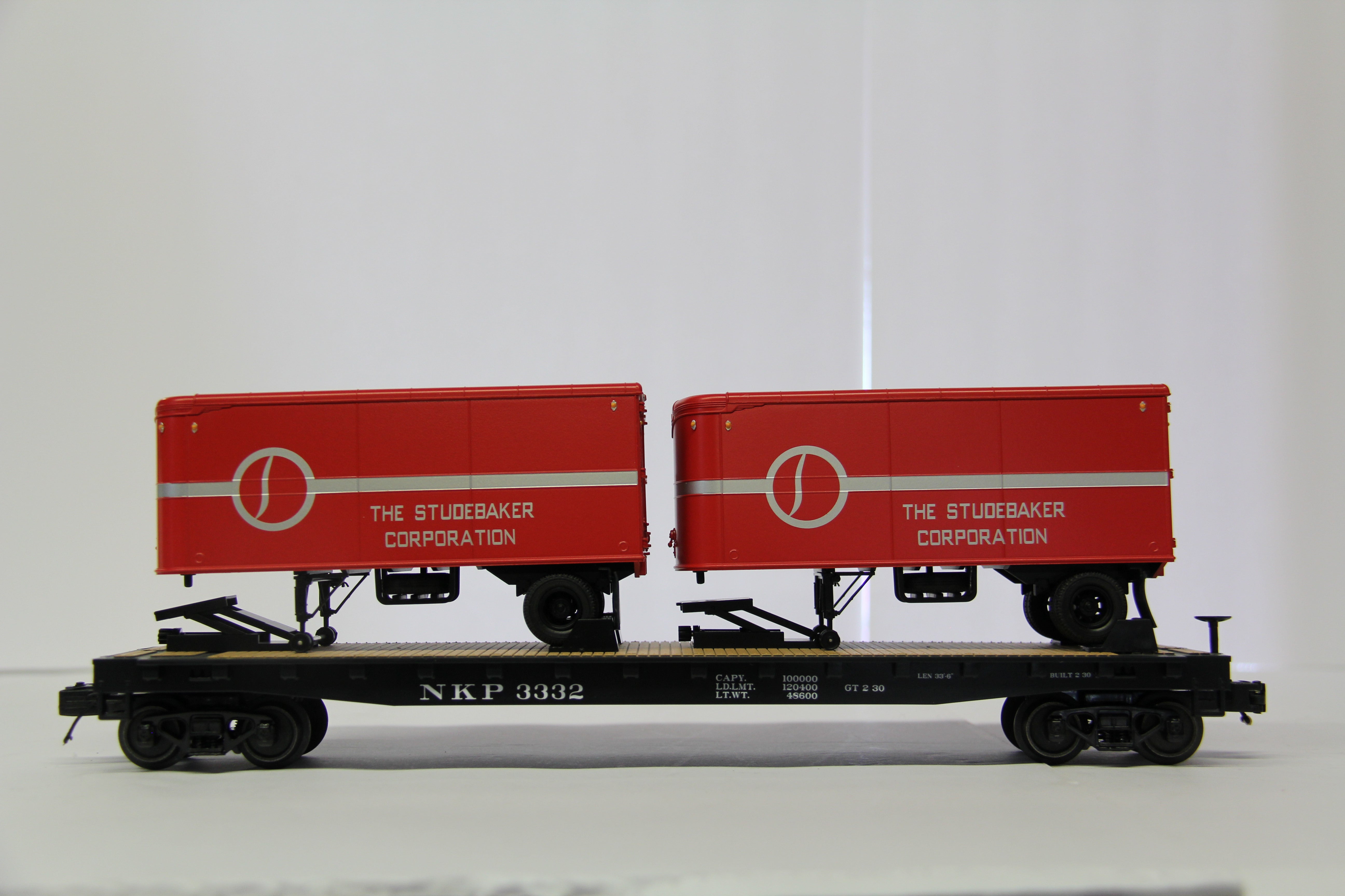 MTH 20-95516 Nickel Plate Road #3332 Flat Car w/ 2 PUP Trailers-Second hand-M6779
