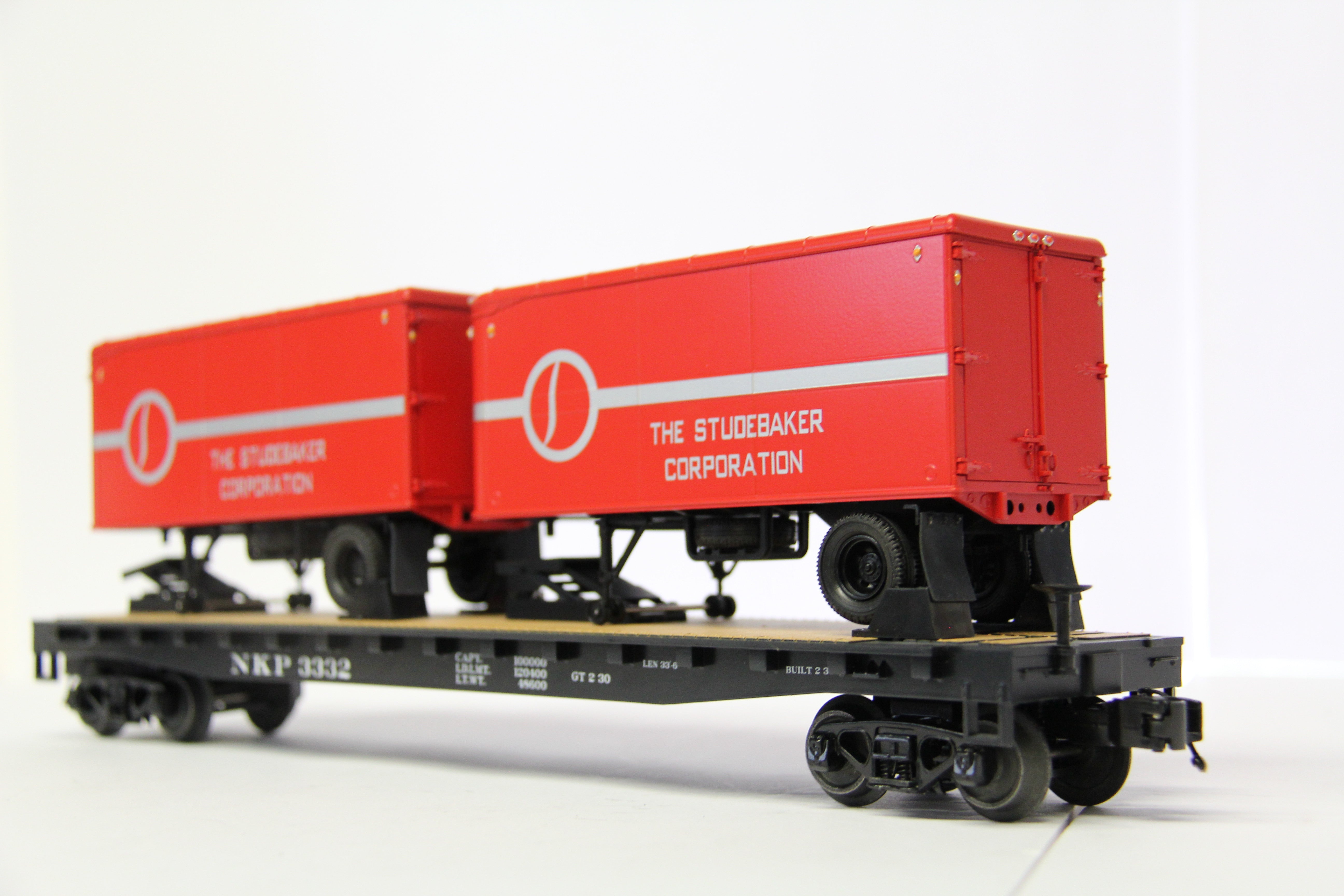MTH 20-95516 Nickel Plate Road #3332 Flat Car w/ 2 PUP Trailers-Second hand-M6779