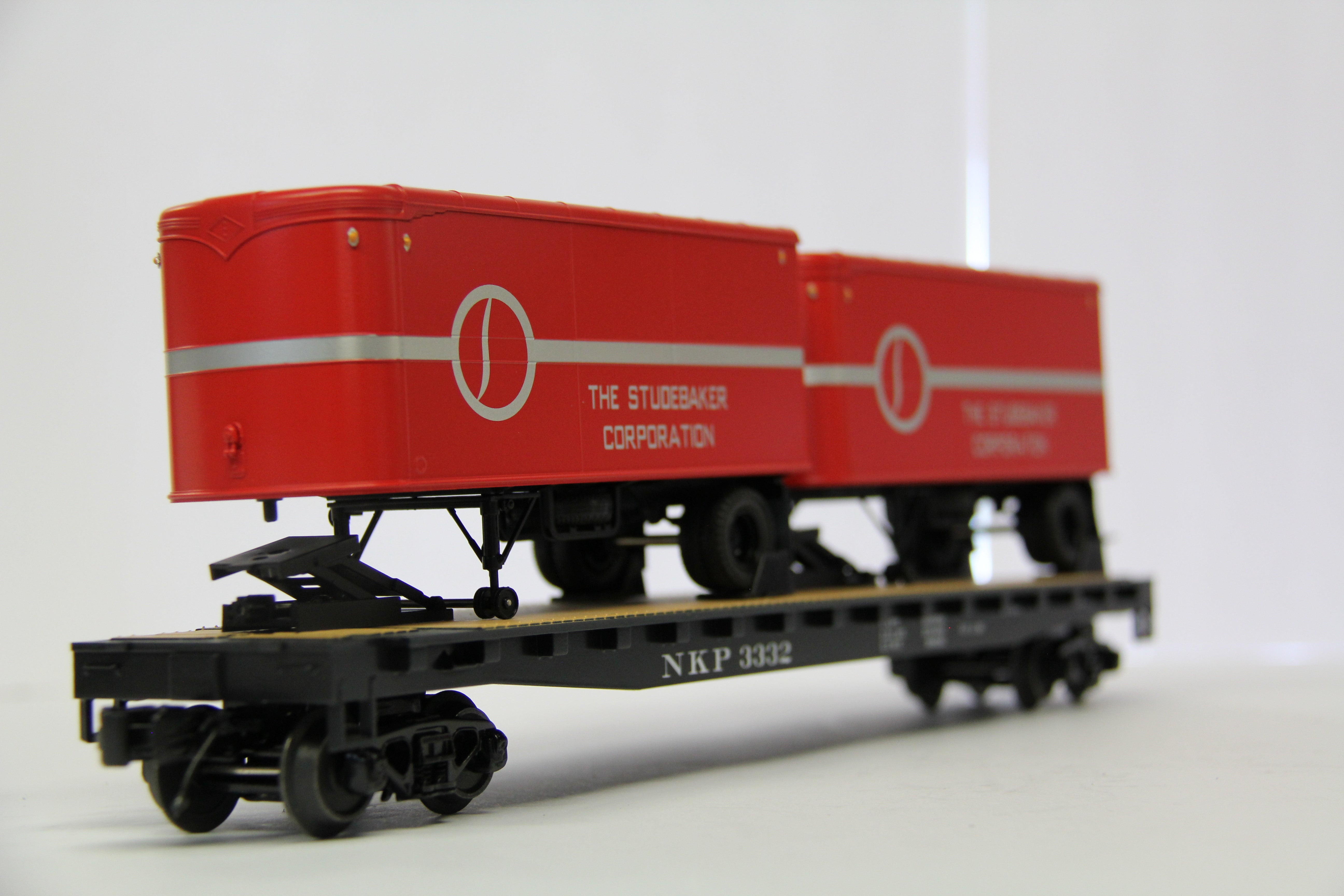 MTH 20-95516 Nickel Plate Road #3332 Flat Car w/ 2 PUP Trailers-Second hand-M6779