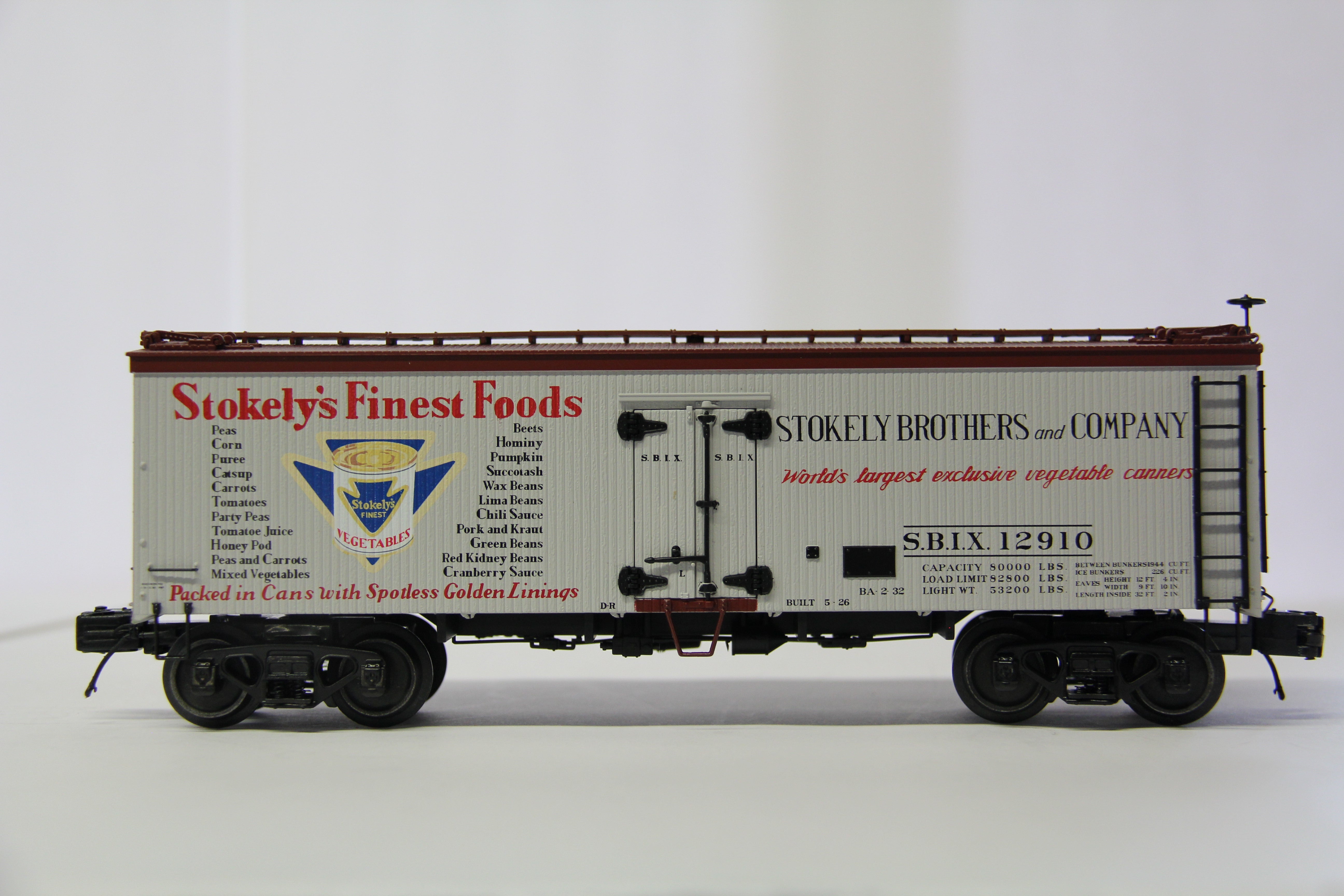 MTH 20-94629 Stokely Brothers & Co #12910- 36' Woodsided Reefer Car-Second hand-M6782