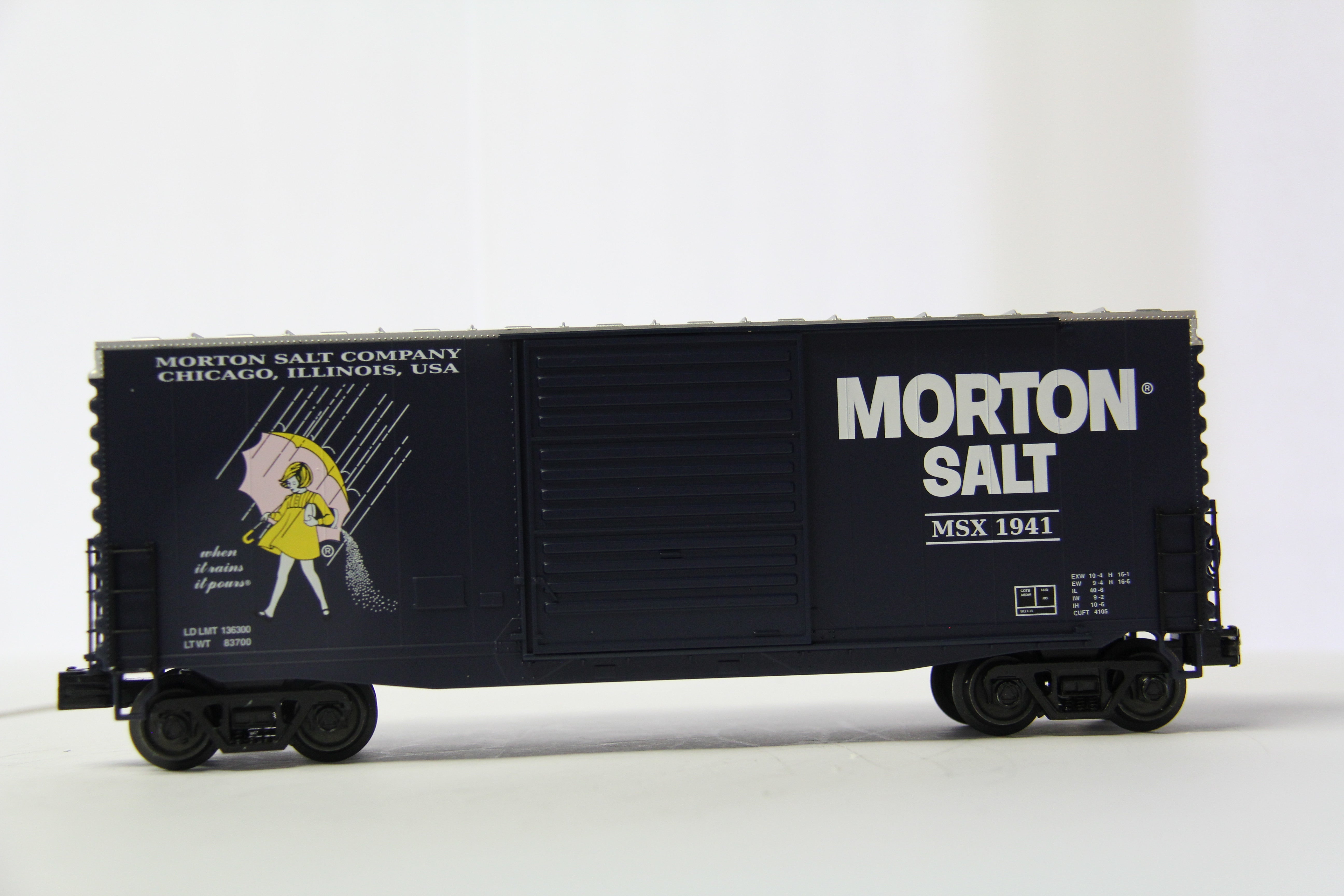 Rail King 30-71143 Morton Salt #1941- 40' High Cube Box Car-Second hand-M6785