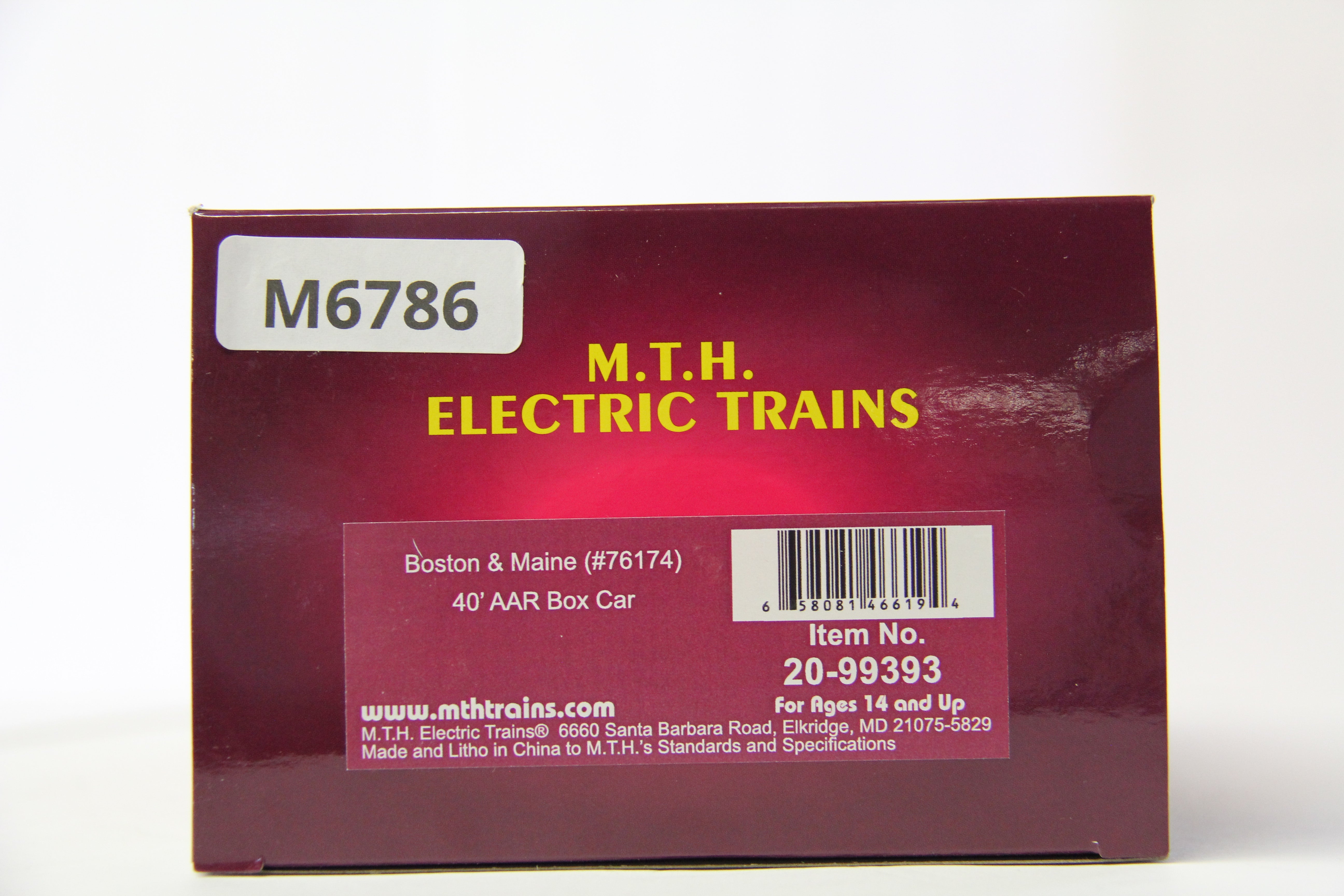 MTH 20-99393 Boston & Maine #76174- 40' AAR Box Car-Second hand-M6786