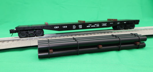 Atlas O 3001883 - Trainman - 52'6" Flat Car "Central Railroad of New Jersey" w/ Pipe Load