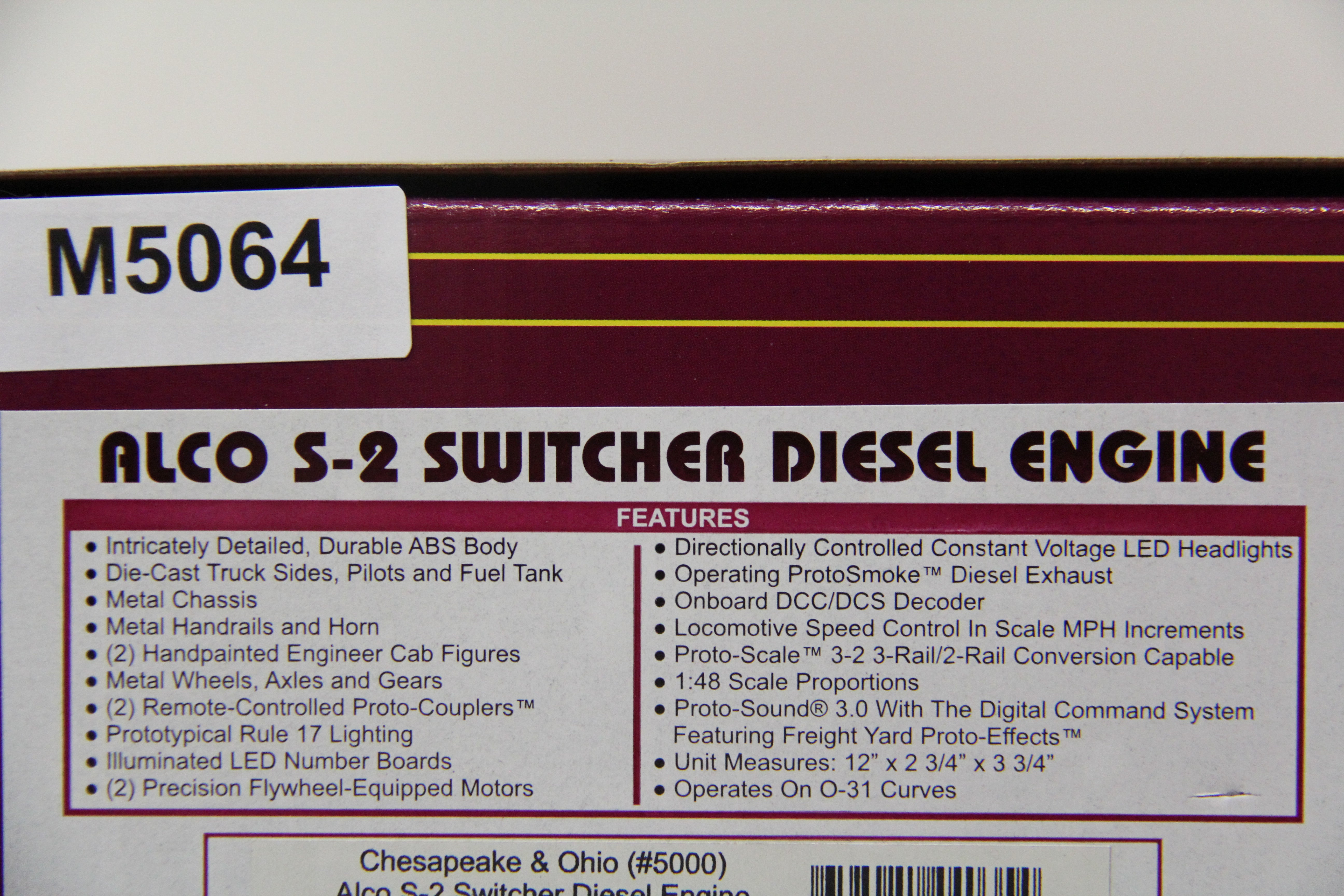 MTH 20-21405-1 - Alco S-2 Switcher Diesel Engine "Chesapeake & Ohio" #5000 w/ PS3-Second hand-M5064