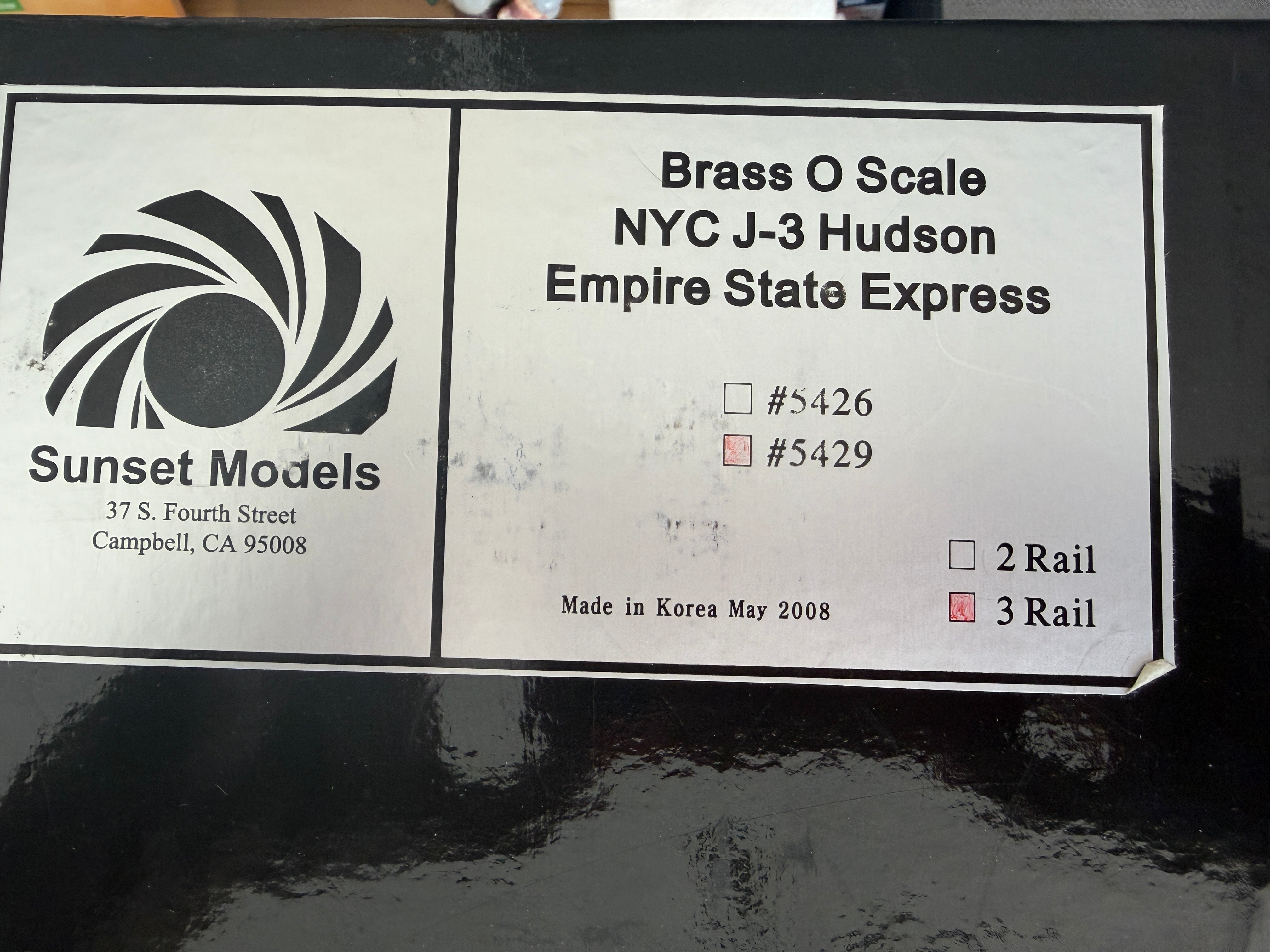 Sunset Models - 3rd Rail - Brass O Scale NYC J3 Empire State Hudson