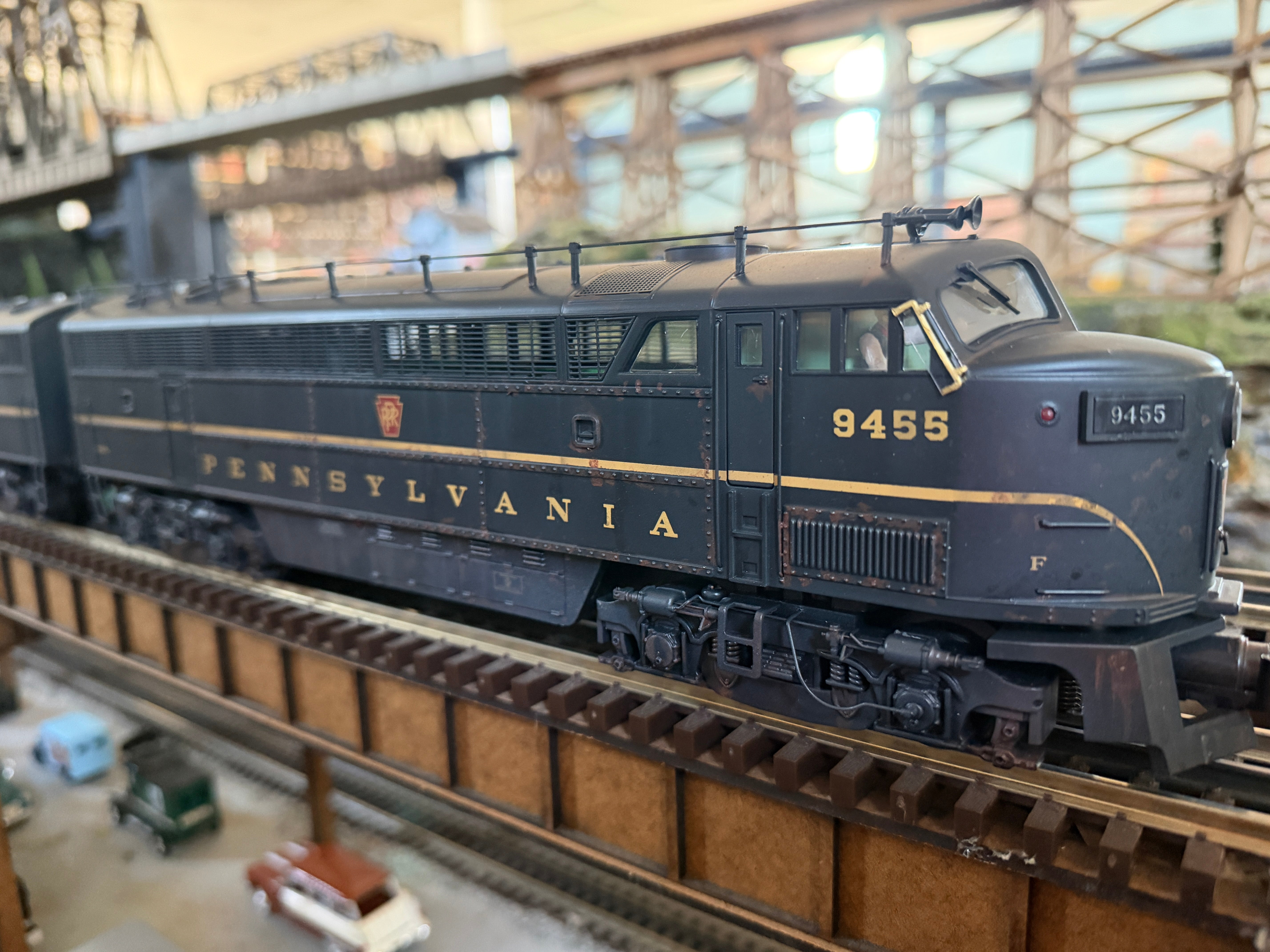 MTH 20-2637-1 - MTH Pennsylvania O Scale Premier C-Liner ABA Diesel Engine Set w. PS2 - Custom Weathered by Harry Hieke