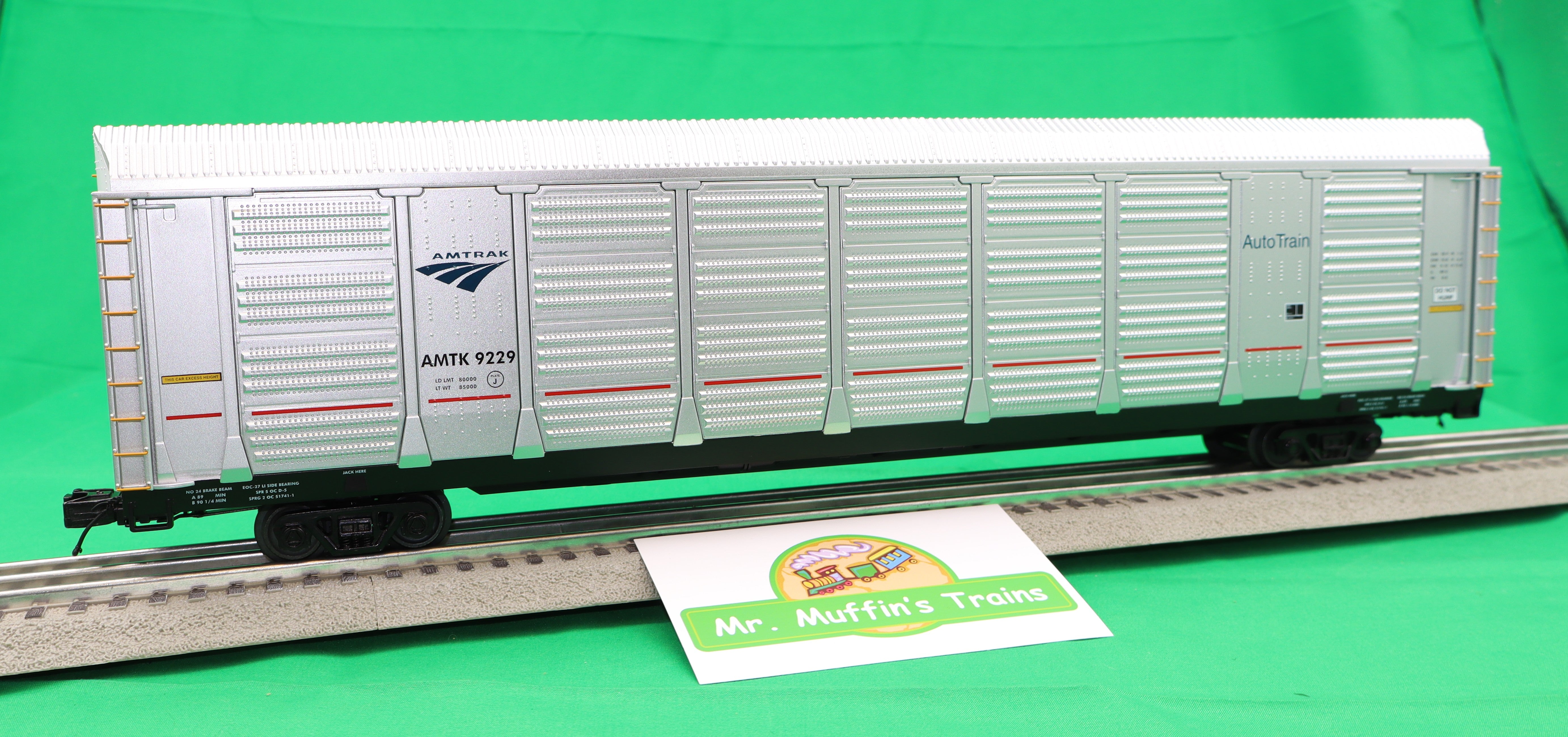 MTH 20-95816 - Premier - Corrugated Auto Carrier "Amtrak"