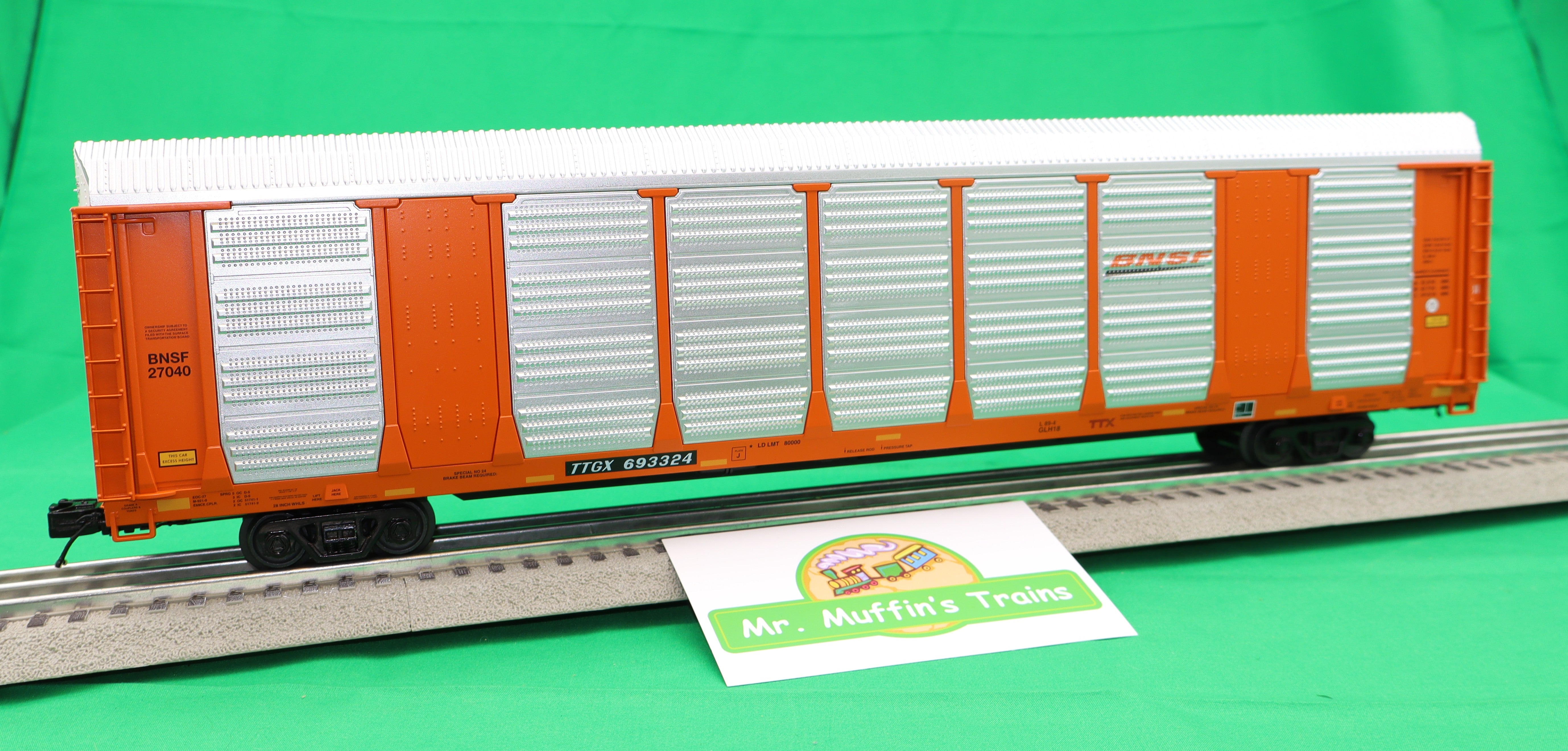MTH 20-95819 - Premier - Corrugated Auto Carrier "BNSF"