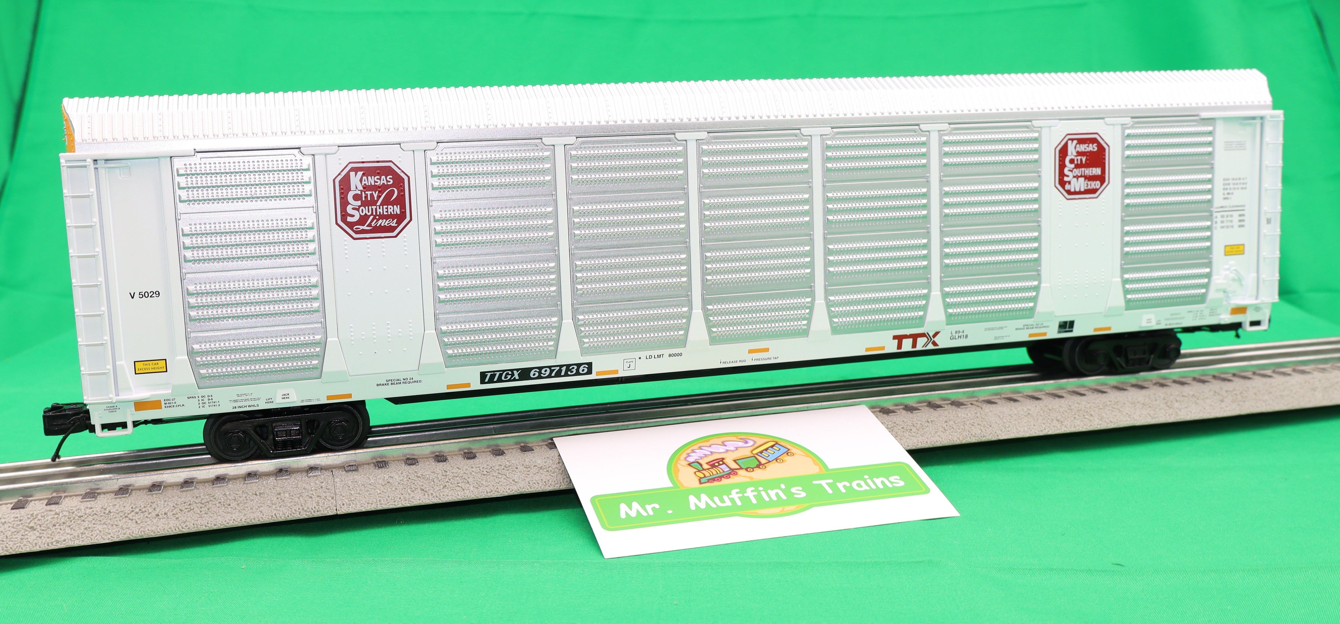 MTH 20-95820 - Premier - Corrugated Auto Carrier "Kansas City Southern"