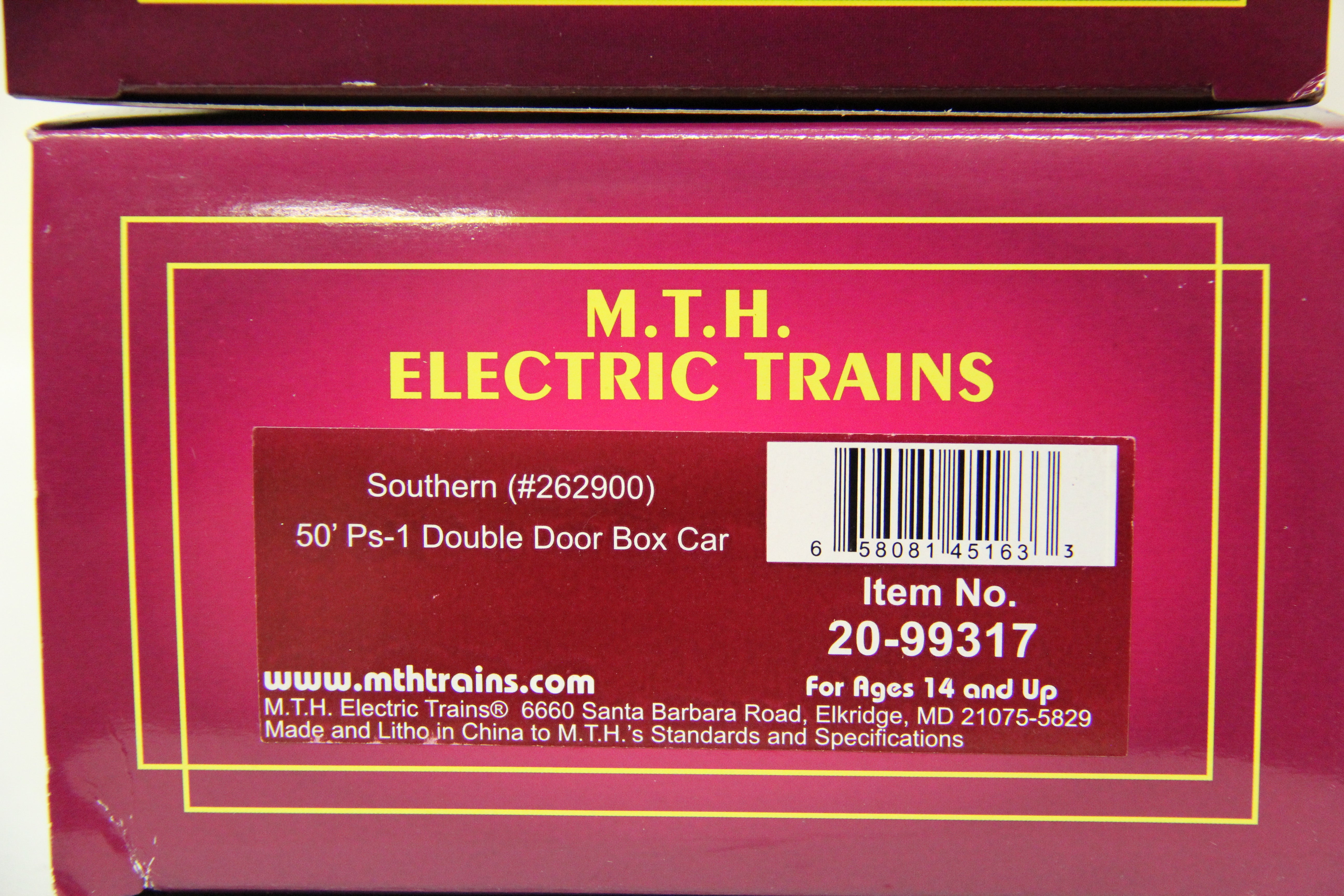 MTH 20-99317 Southern  50' PS-1 Double Door Box Car-2 Car Set-Second hand-M5093