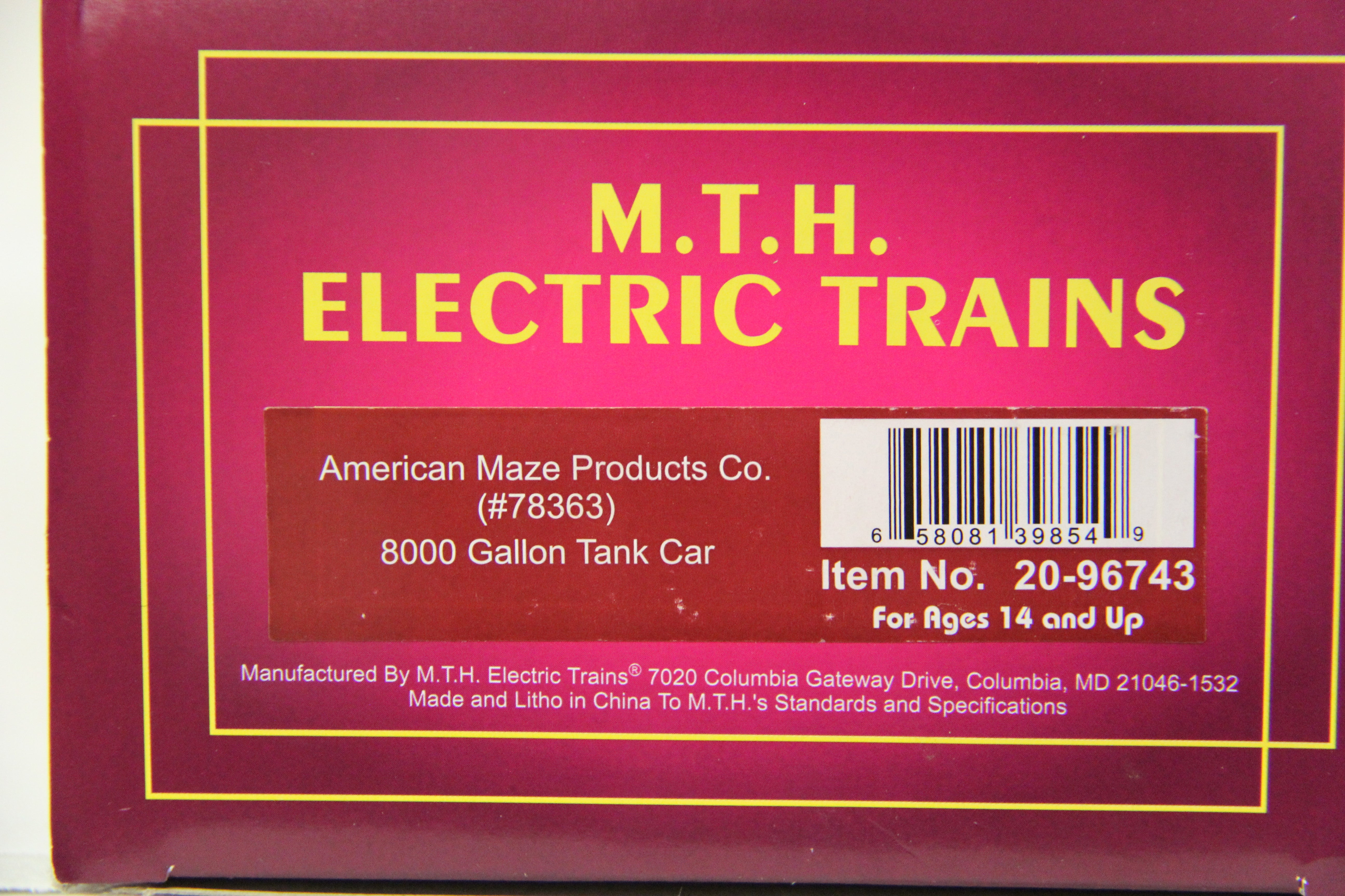 MTH 20-96743 American Maze Products Co 8000 Gallon Tank Car-2 SET-Second hand-M5122