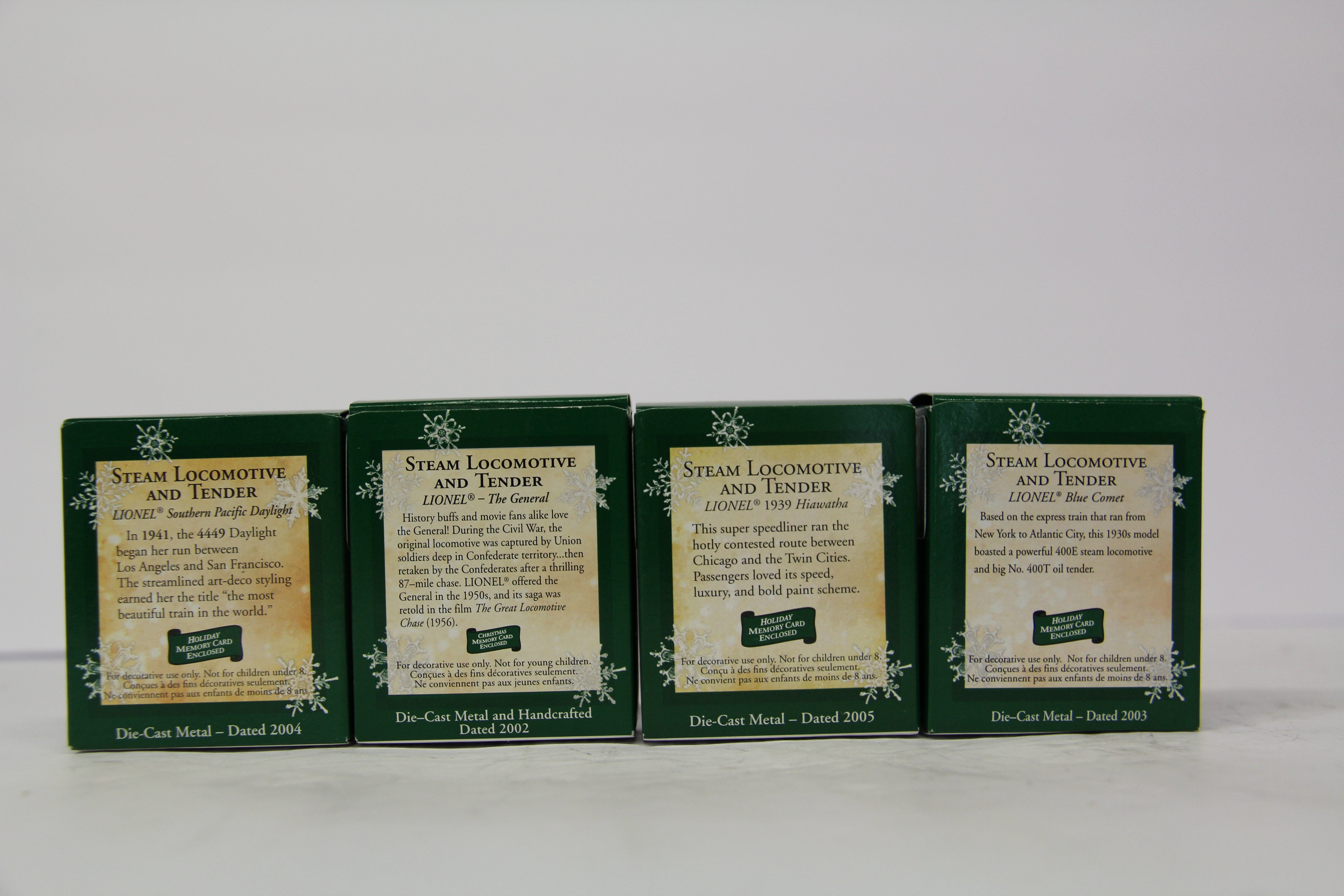 Hallmark Keepsake Set of 4 Various Steam Ornament Lot #2-Second hand-M6811