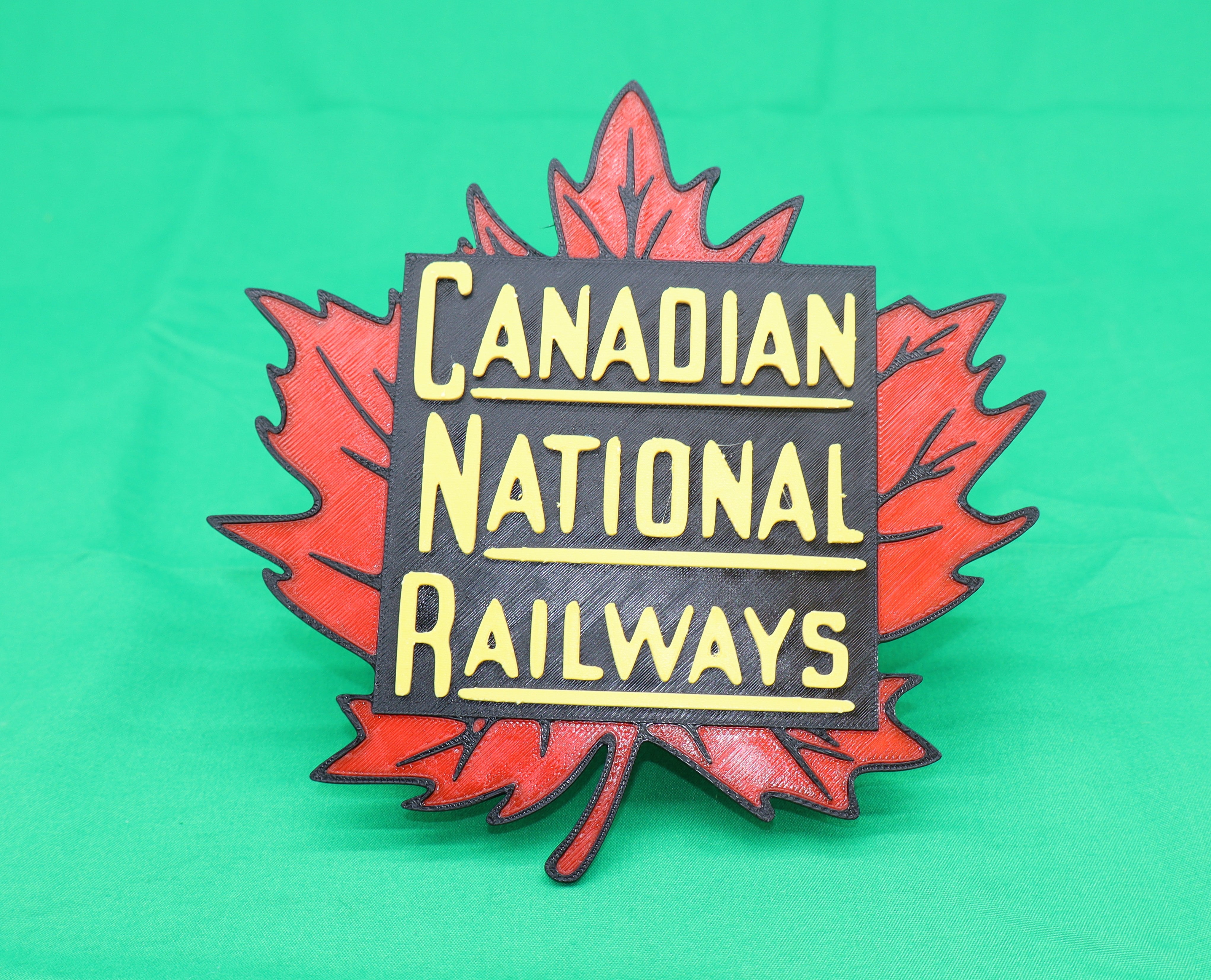 Trackside 3D #60 - 3D Printed Railroad Signs "Canadian National Railways" (Leaf)