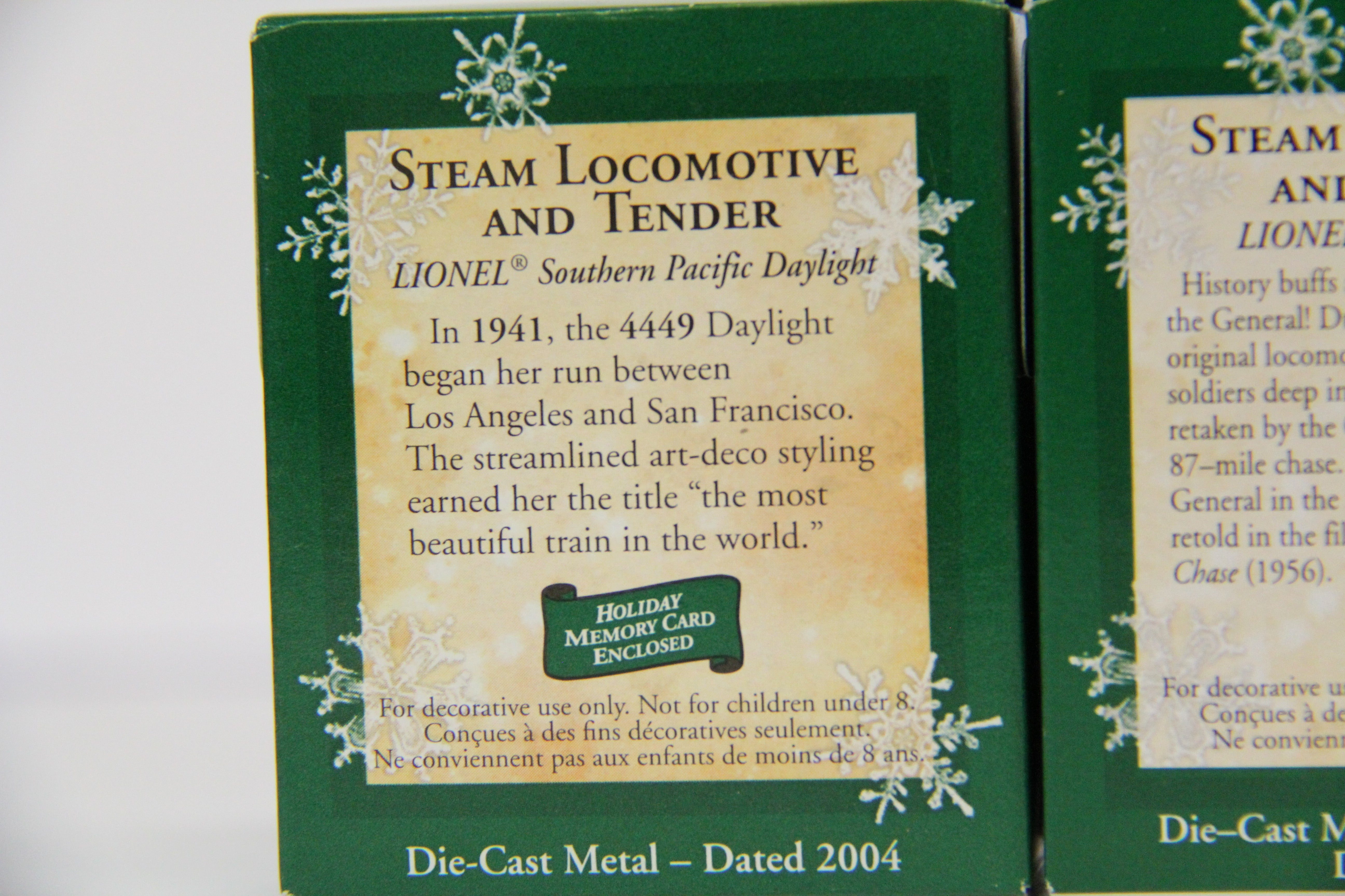 Hallmark Keepsake Set of 4 Various Steam Ornament Lot #2-Second hand-M6811