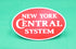 Trackside 3D #61 - 3D Printed Railroad Signs "New York Central System" (Red Round)