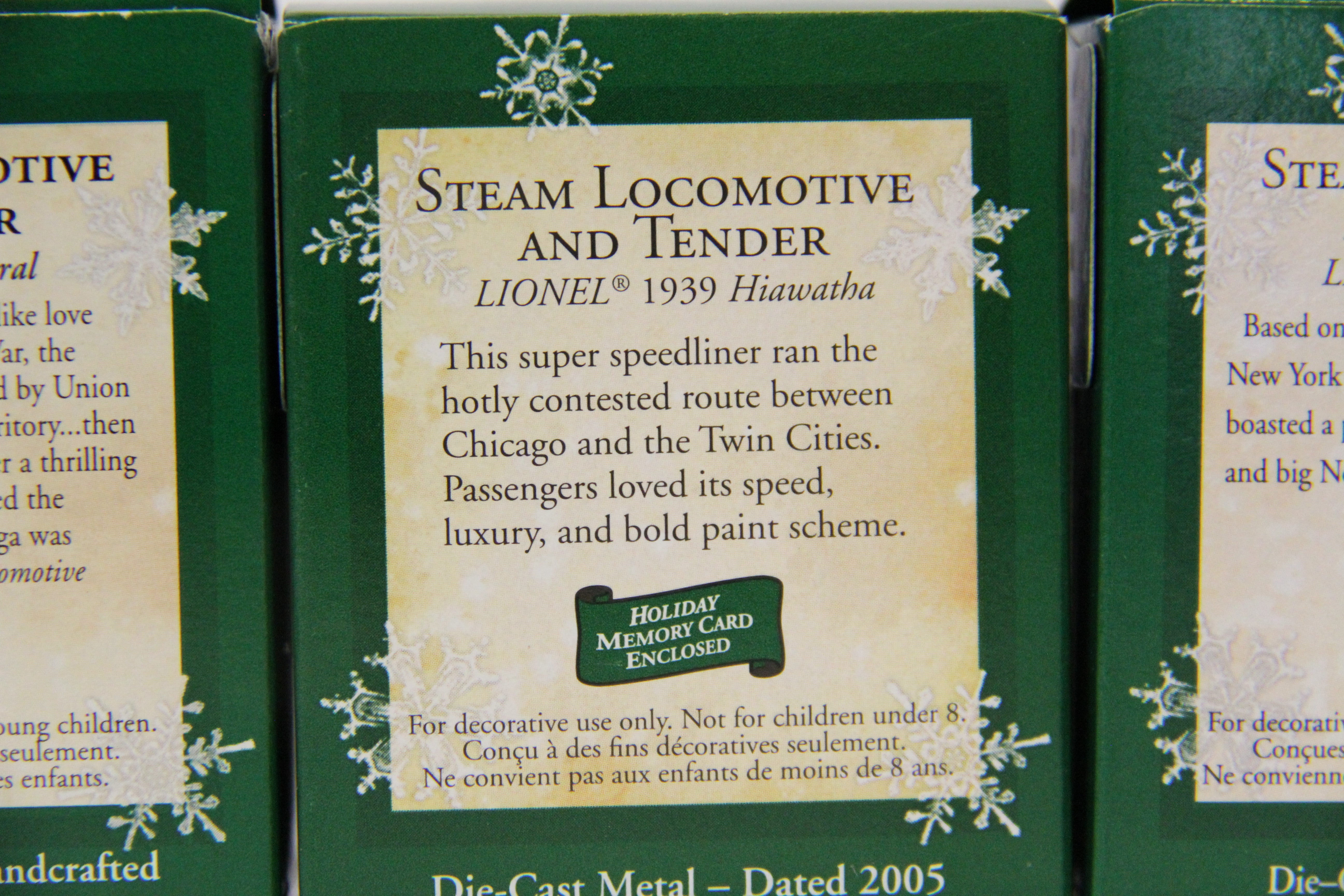 Hallmark Keepsake Set of 4 Various Steam Ornament Lot #2-Second hand-M6811