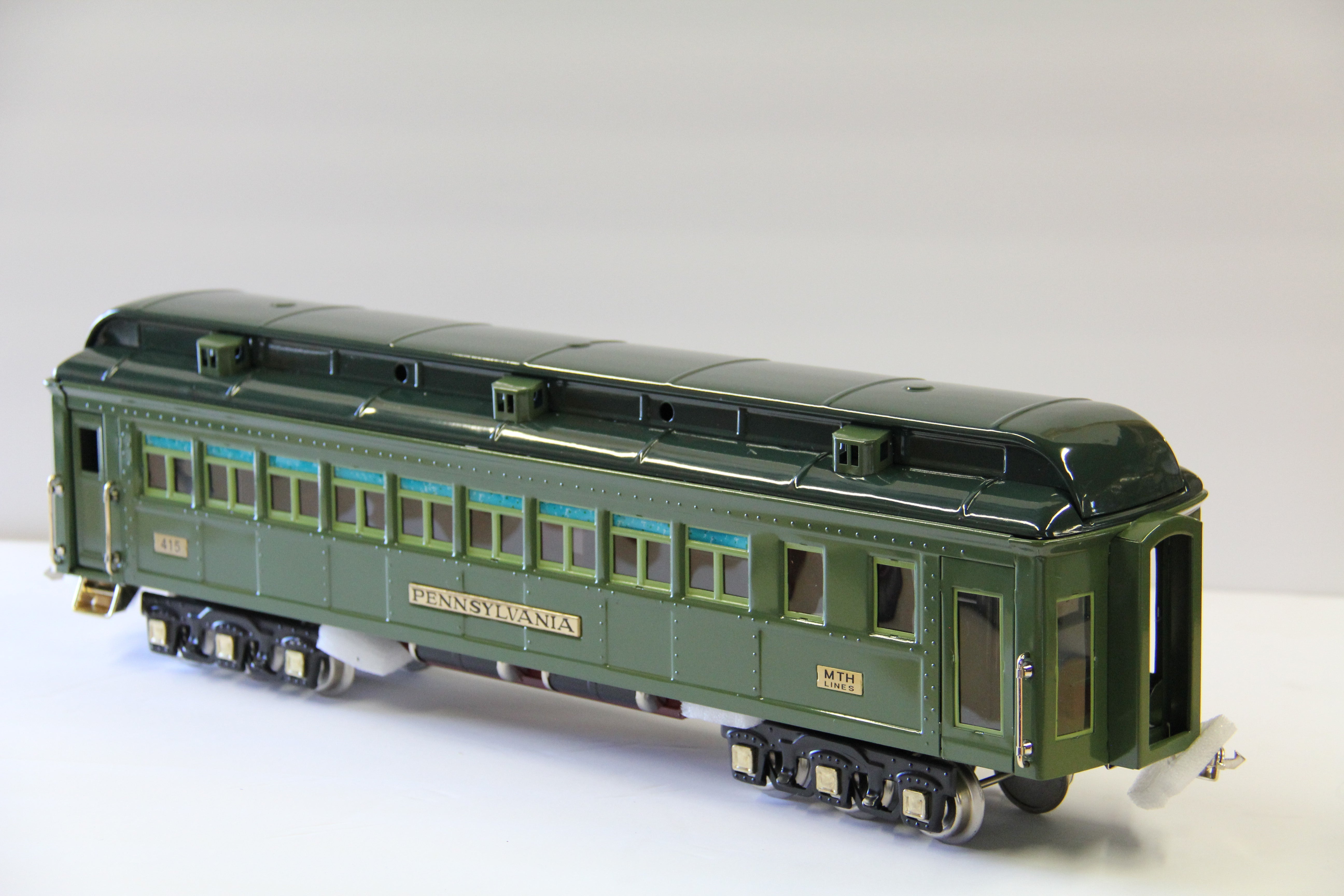MTH 10-5033 Tinplate Traditions Standard Gauge Solarium State Car-Two Tone Green-Second hand-M1467B