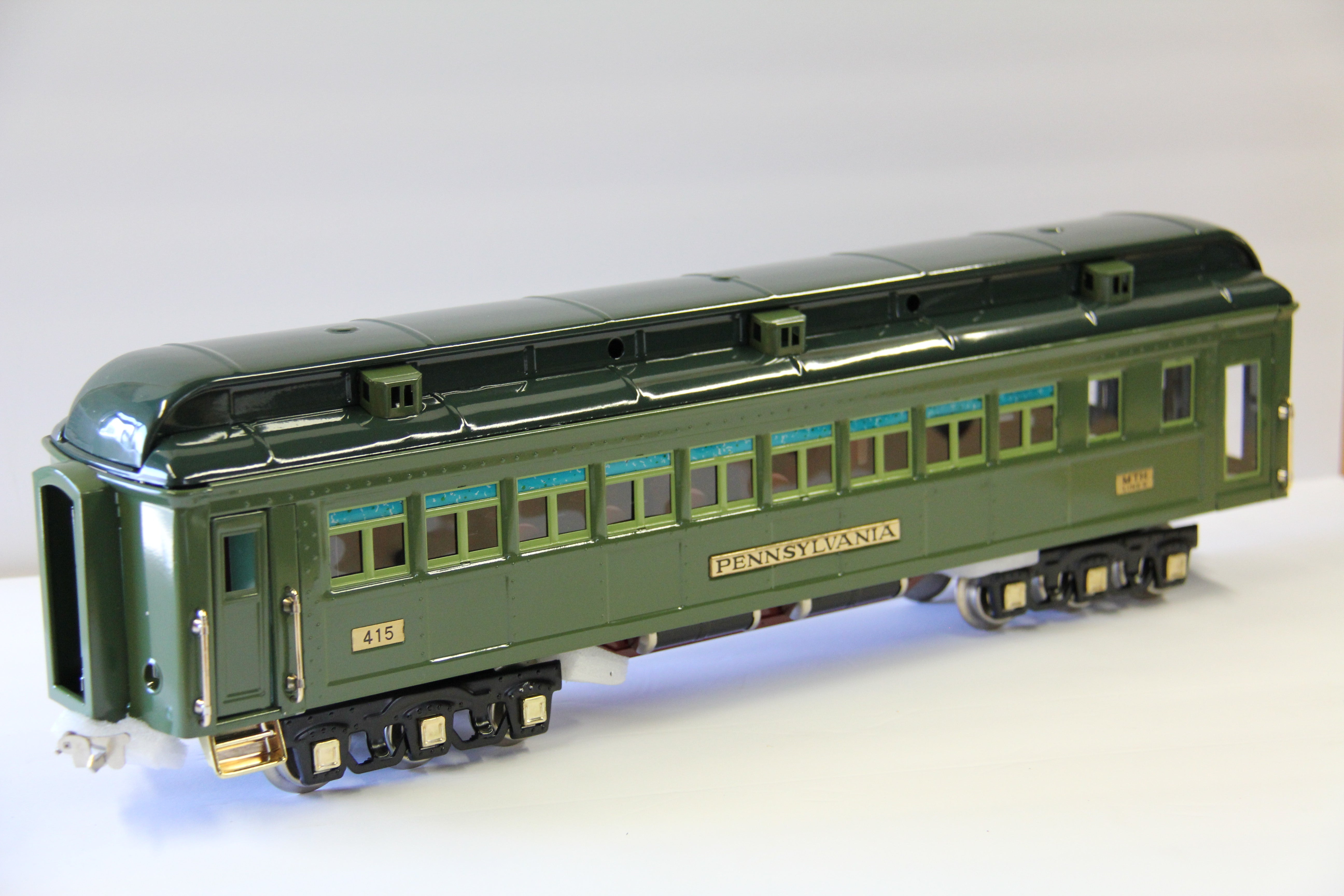 MTH 10-5033 Tinplate Traditions Standard Gauge Solarium State Car-Two Tone Green-Second hand-M1467B