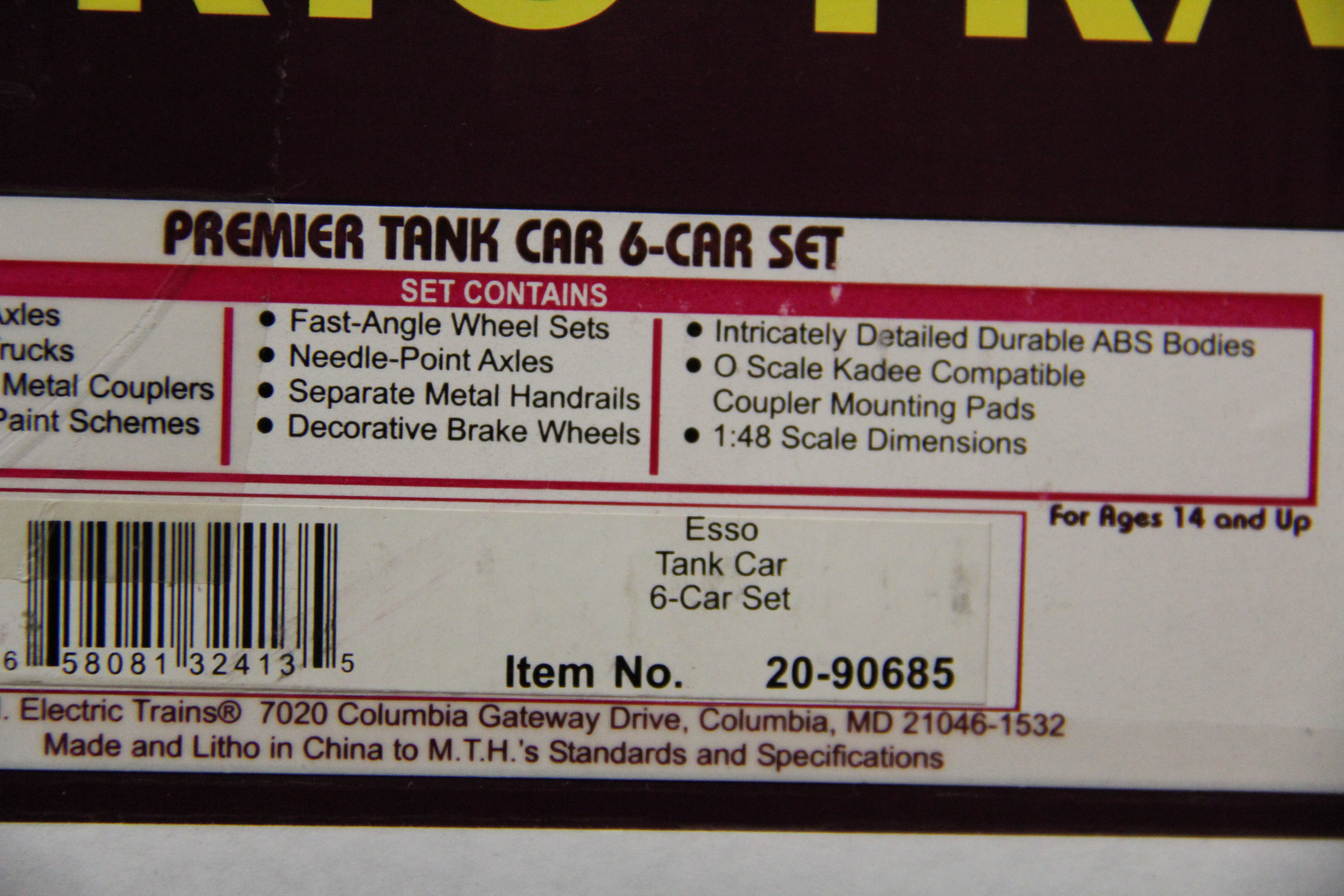 MTH 20-90685 Esso Tank Car 6 Car Set-Second hand-M5226