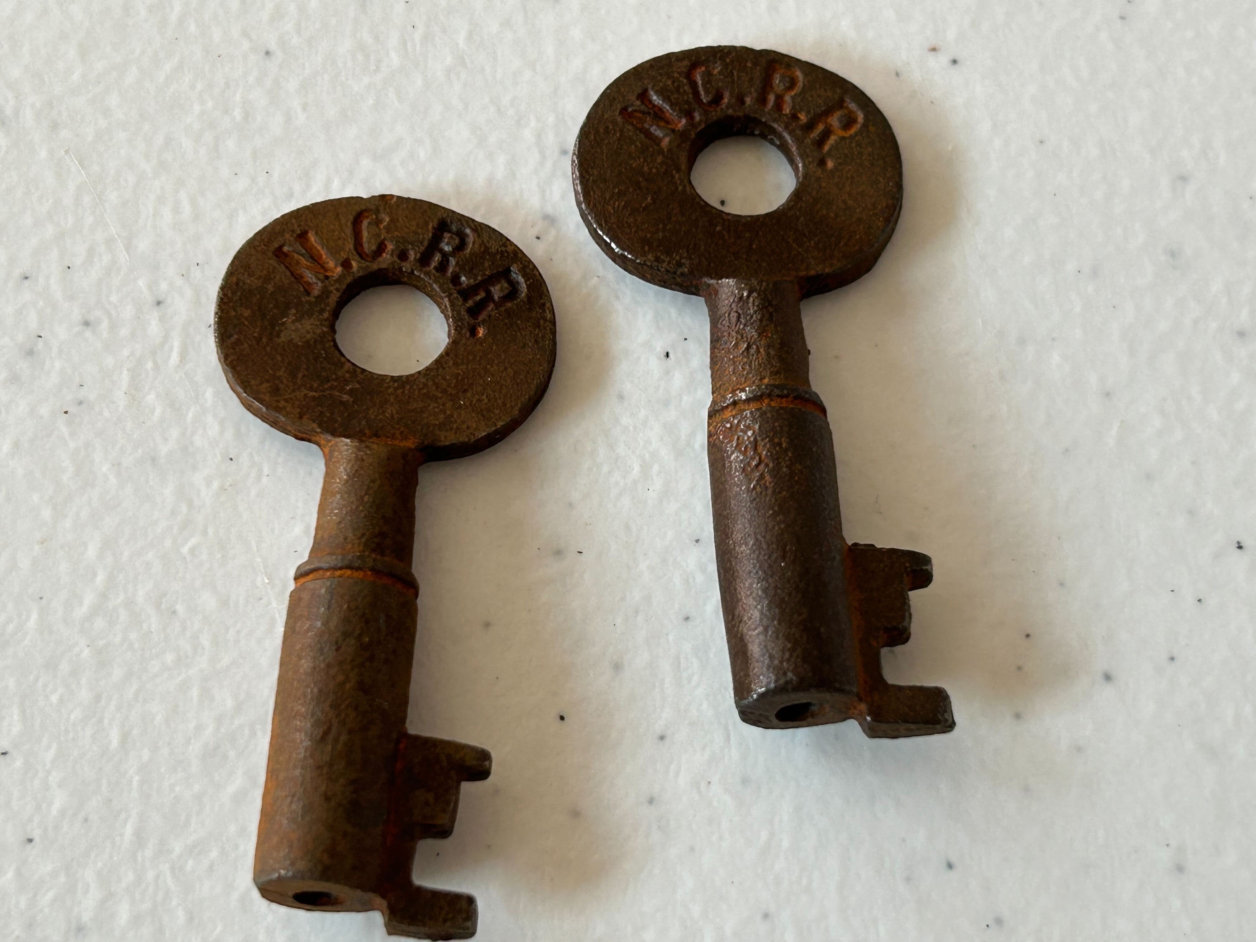 North Carolina Railroad Cast Iron Railroad Keys-Set of 2-Second hand-M6925
