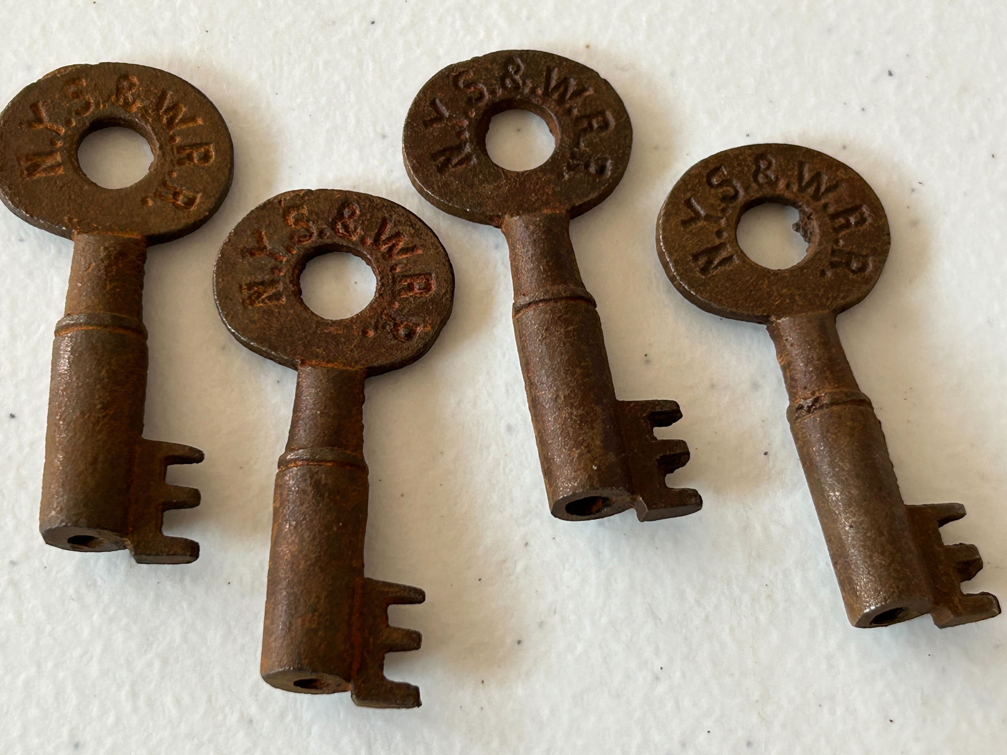 New York, Susquehanna, & Western Railroad Cast Iron Railroad Keys-Set of 4-Second hand-M6926