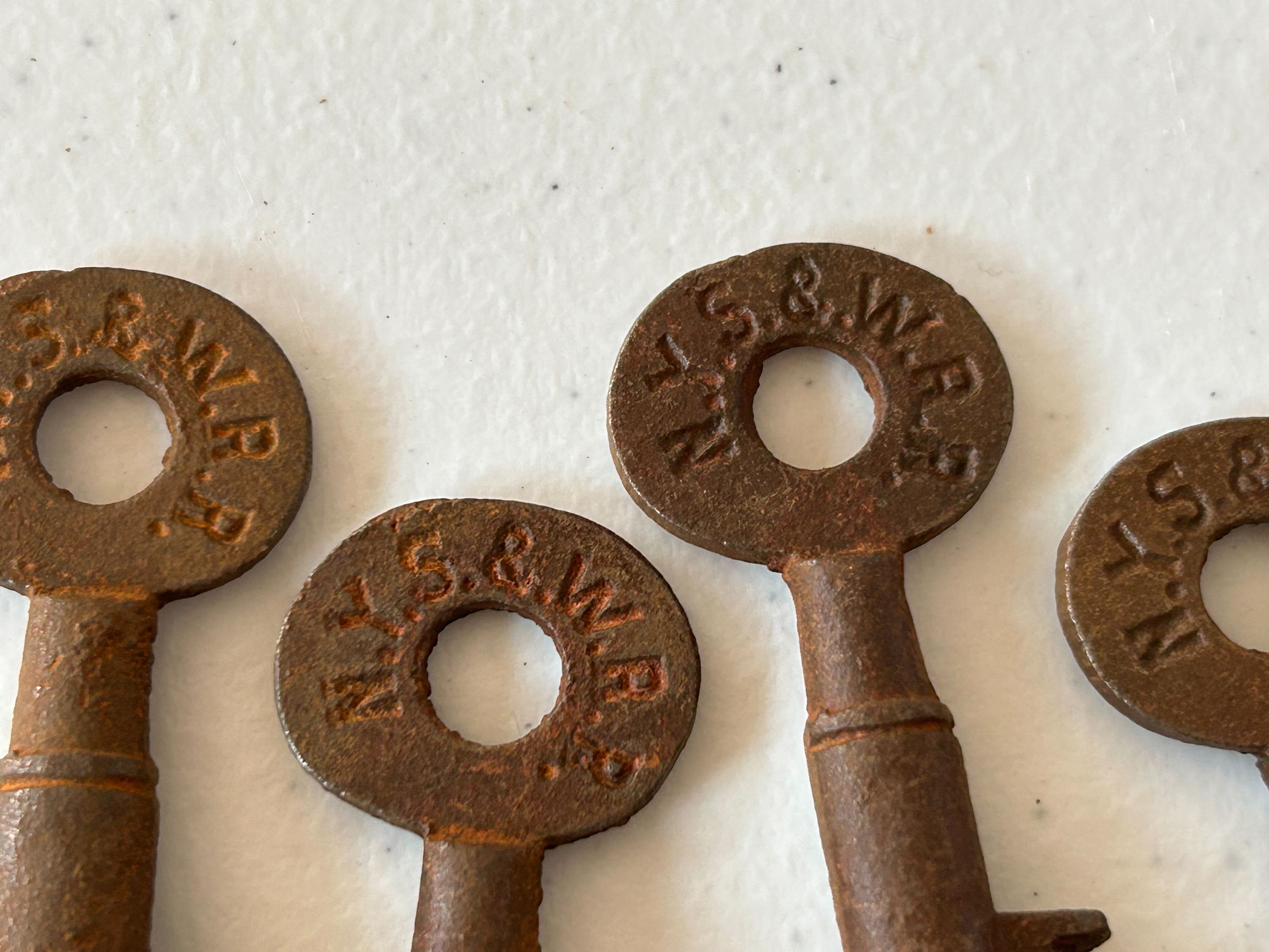 New York, Susquehanna, & Western Railroad Cast Iron Railroad Keys-Set of 4-Second hand-M6926