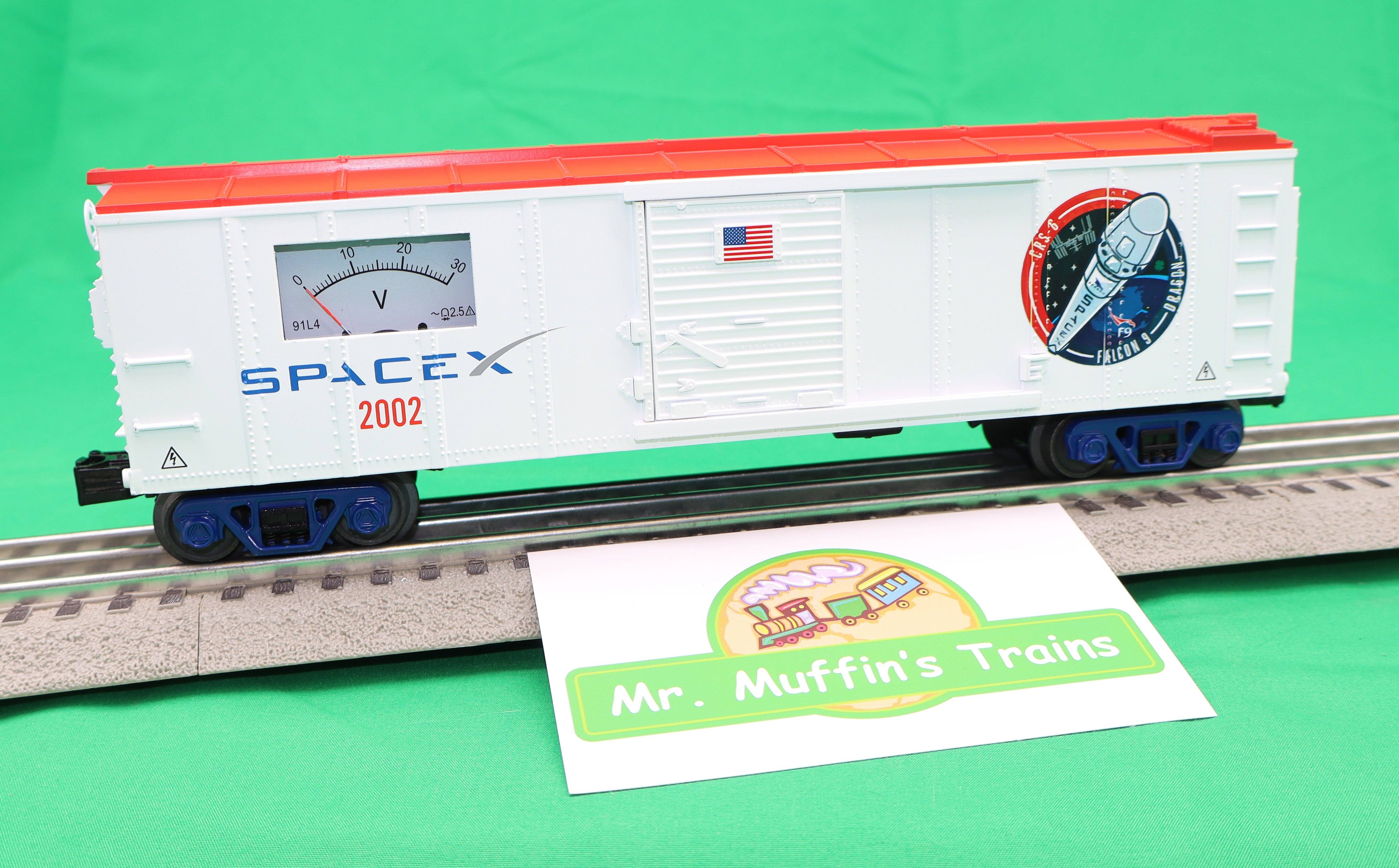 MTH 30-71268 - RailKing - Box Car "SpaceX" #2002 w/ Power Meter