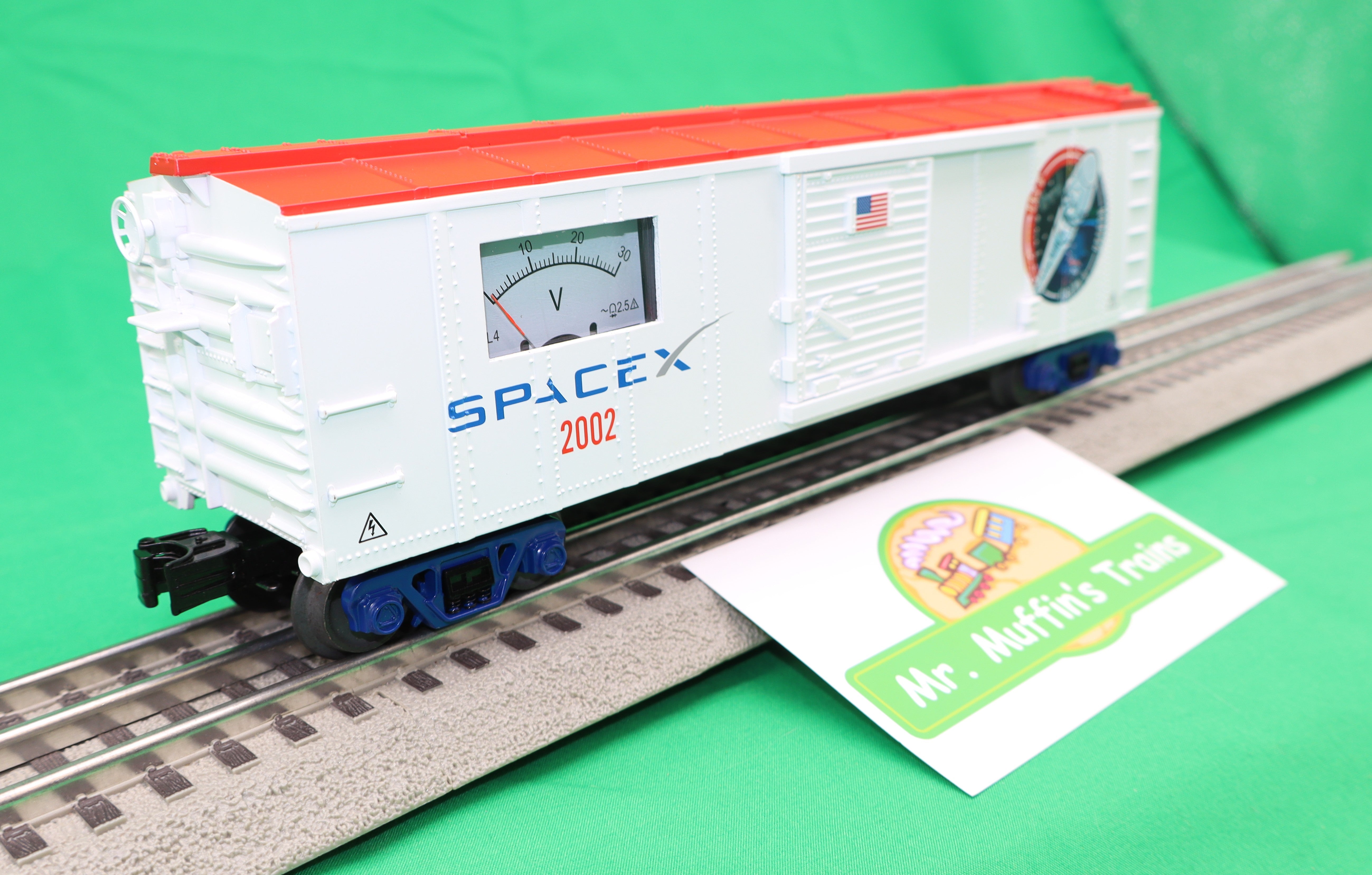 MTH 30-71268 - RailKing - Box Car "SpaceX" #2002 w/ Power Meter
