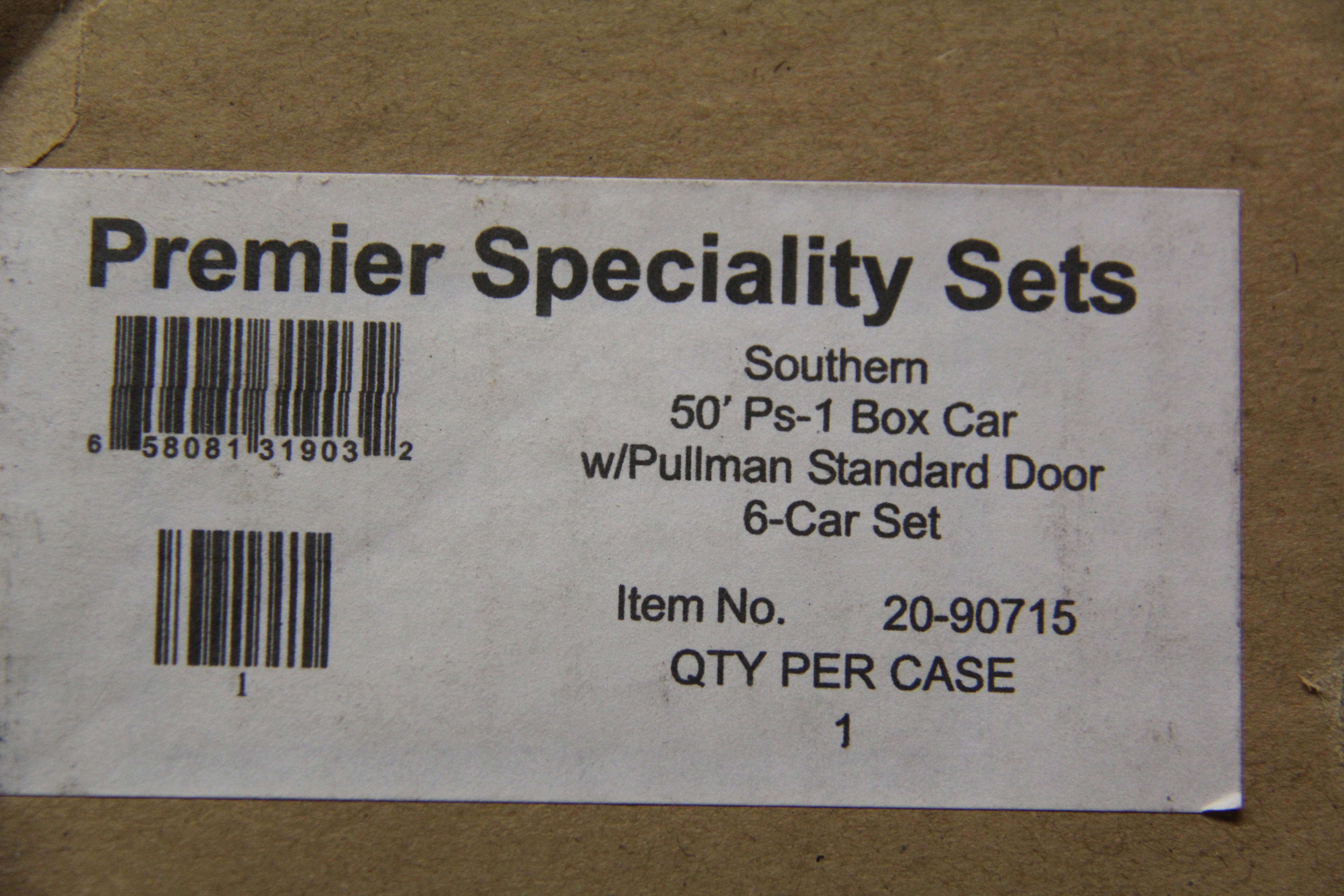 MTH 20-90715 Southern 50' Ps-1 Box Car w/ Pullman Standard Door 6 Car Set-Second hand-M5238