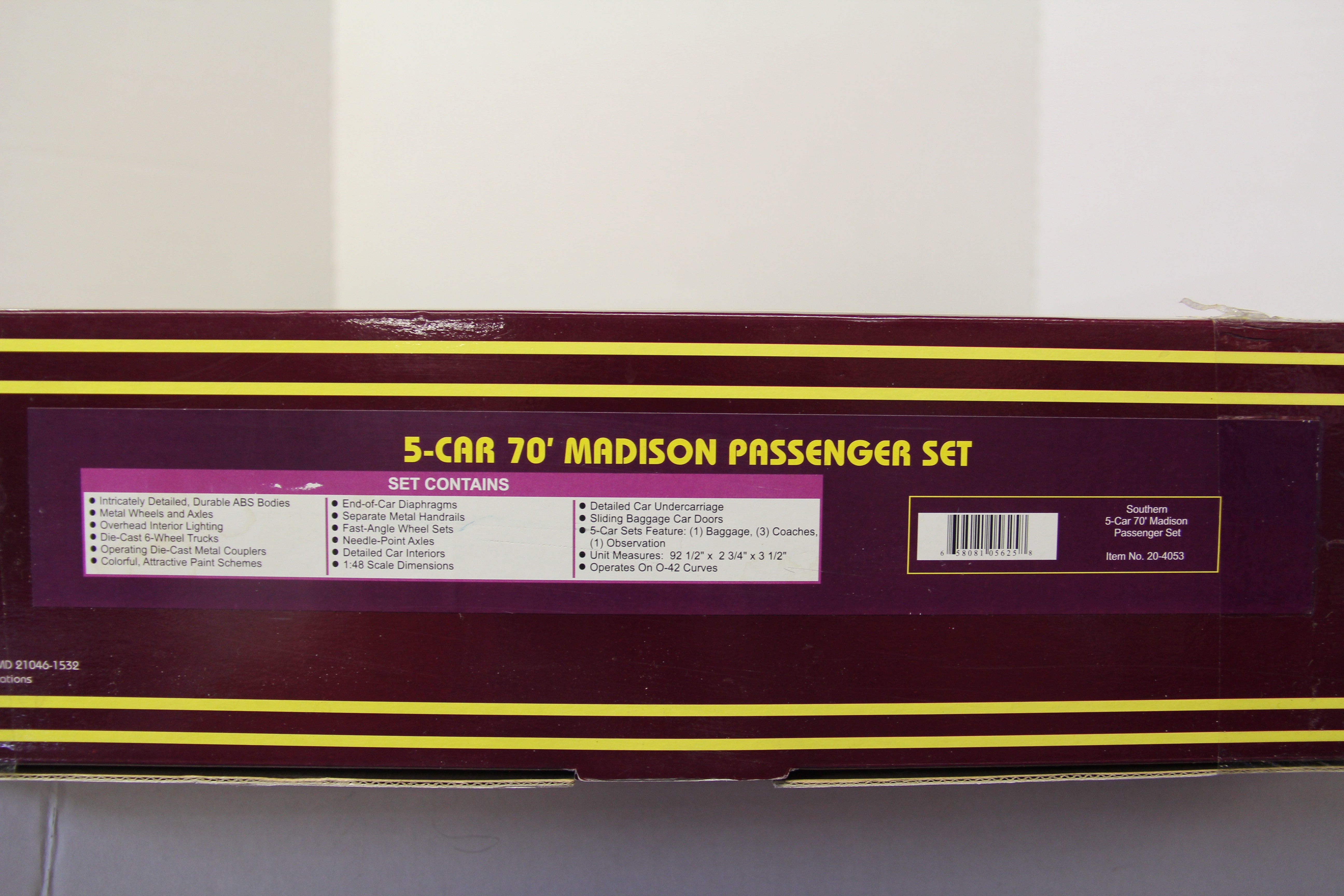 MTH 20-4053 Southern 5 Car 70' Madison Passenger Set-Second hand-M5244