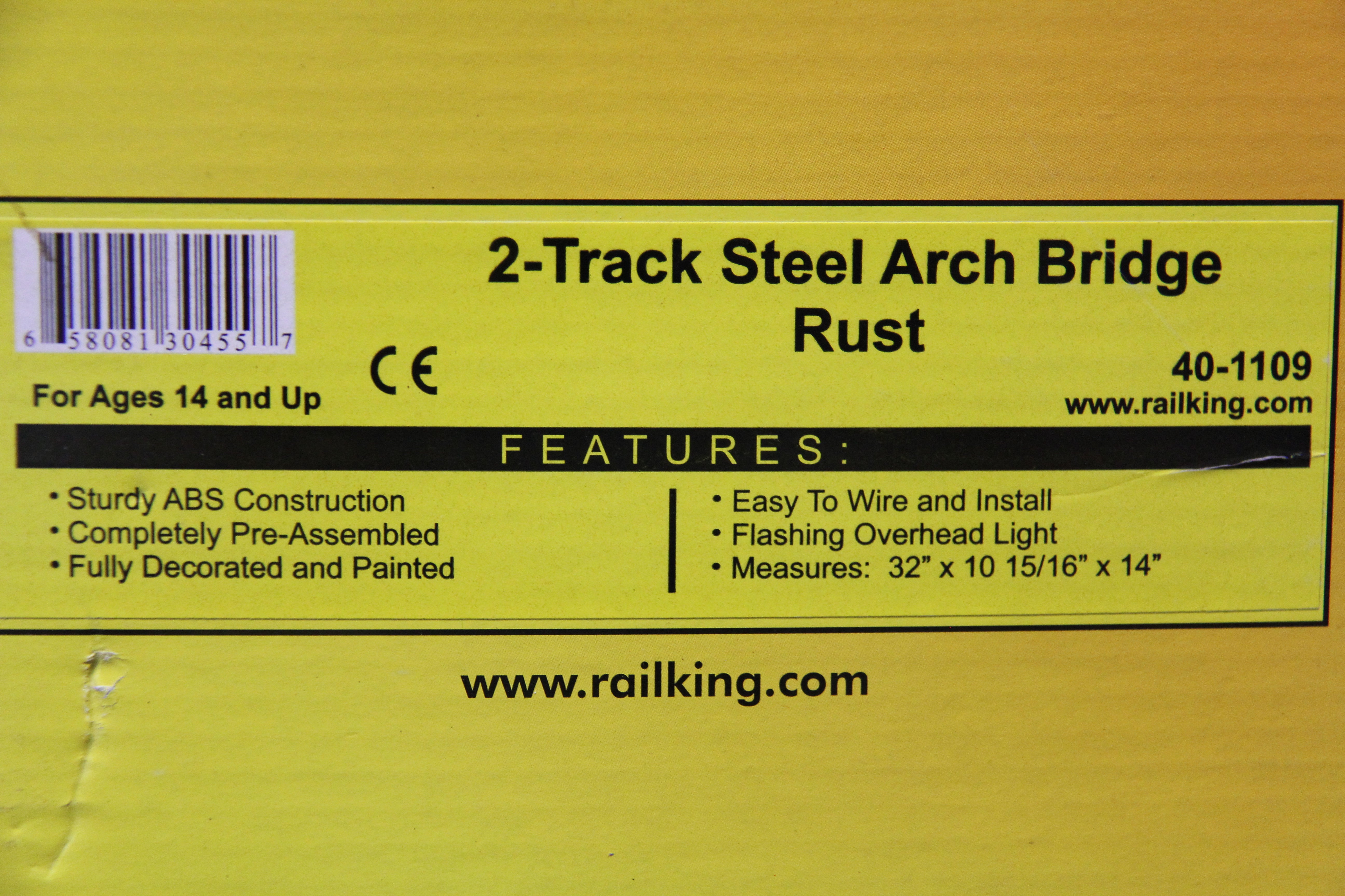 Rail King 40-1109 2-Track Steel Arch Bridge Rust-Second hand-M5249