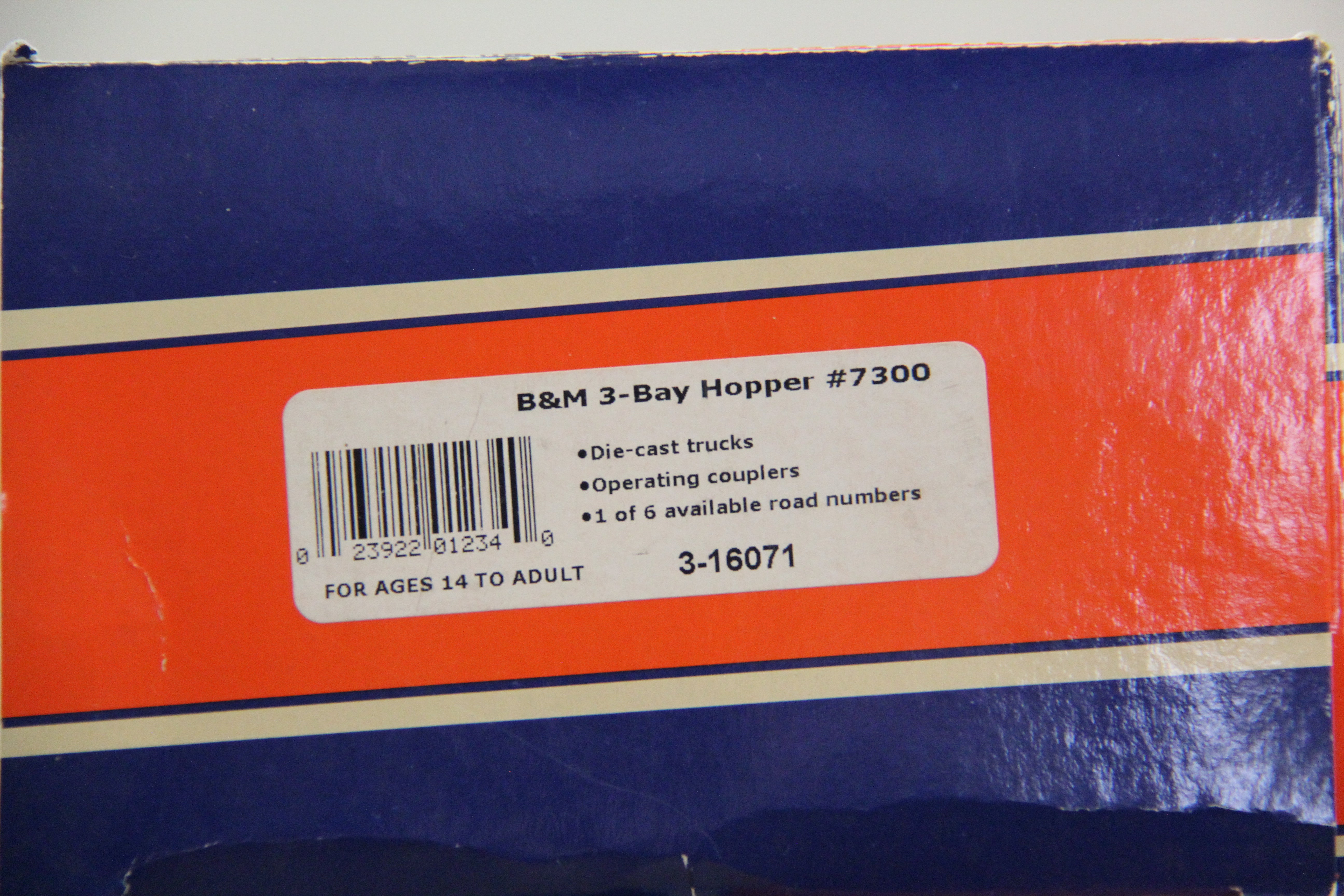 Lionel LionScale 3-16071, 72, 73, 74, 75, 76 Boston &Maine Offset 3-Bay Hopper- 6 Set -Second hand-M6836