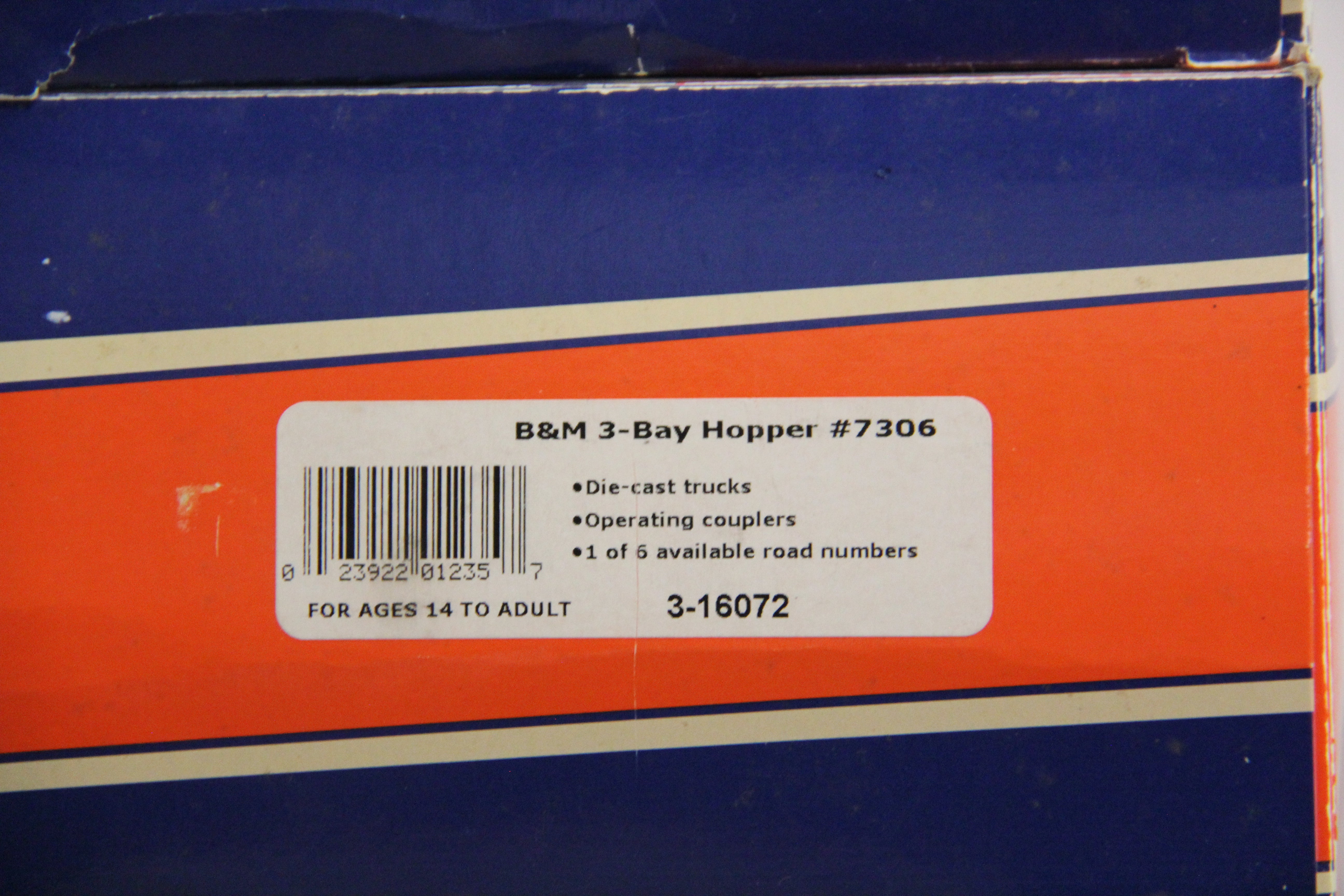 Lionel LionScale 3-16071, 72, 73, 74, 75, 76 Boston &Maine Offset 3-Bay Hopper- 6 Set -Second hand-M6836