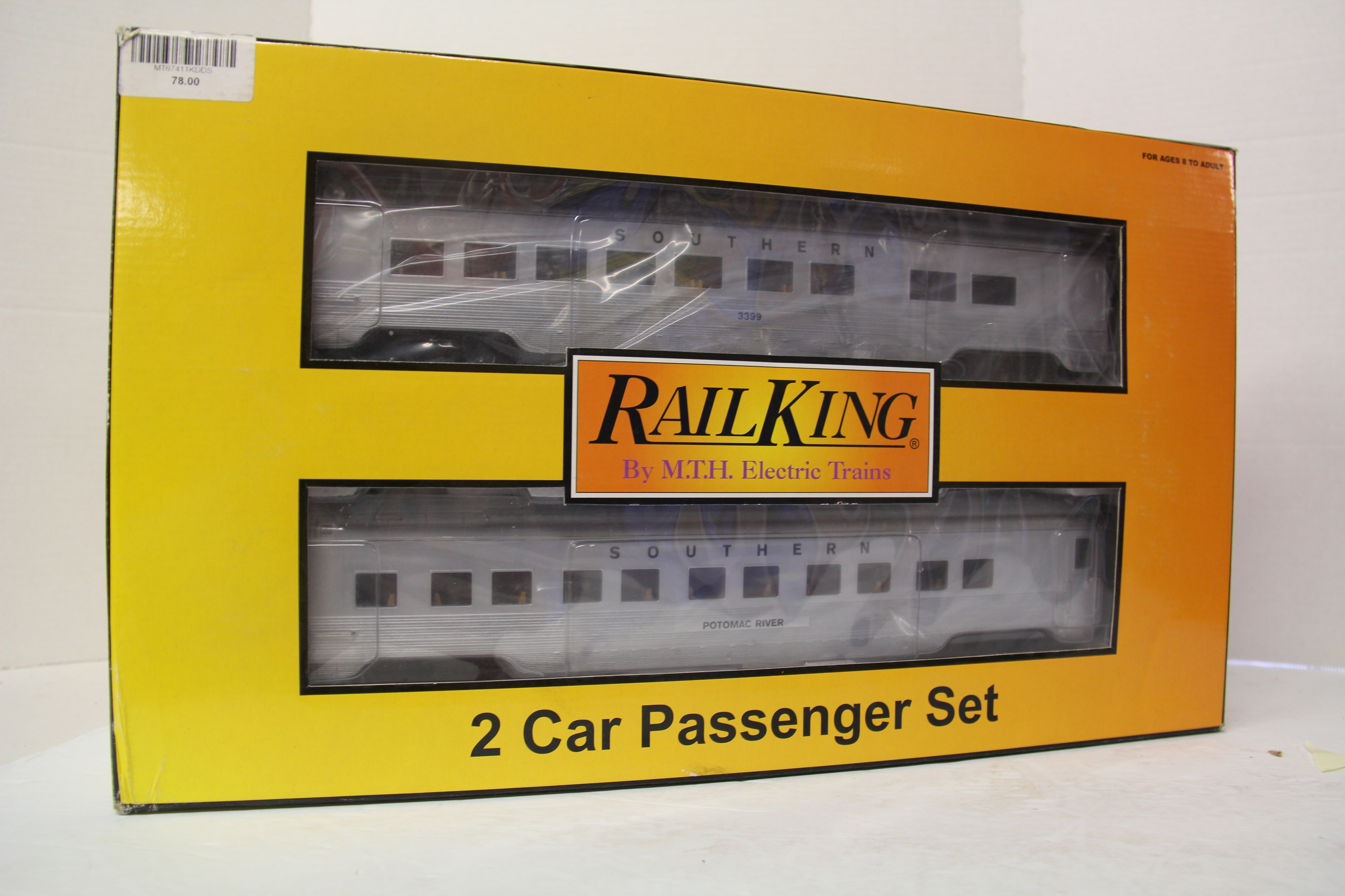 Rail King 30-67411 Southern 2-Car 60' Streamlined Sleeper/Diner Set-Second hand-M5252