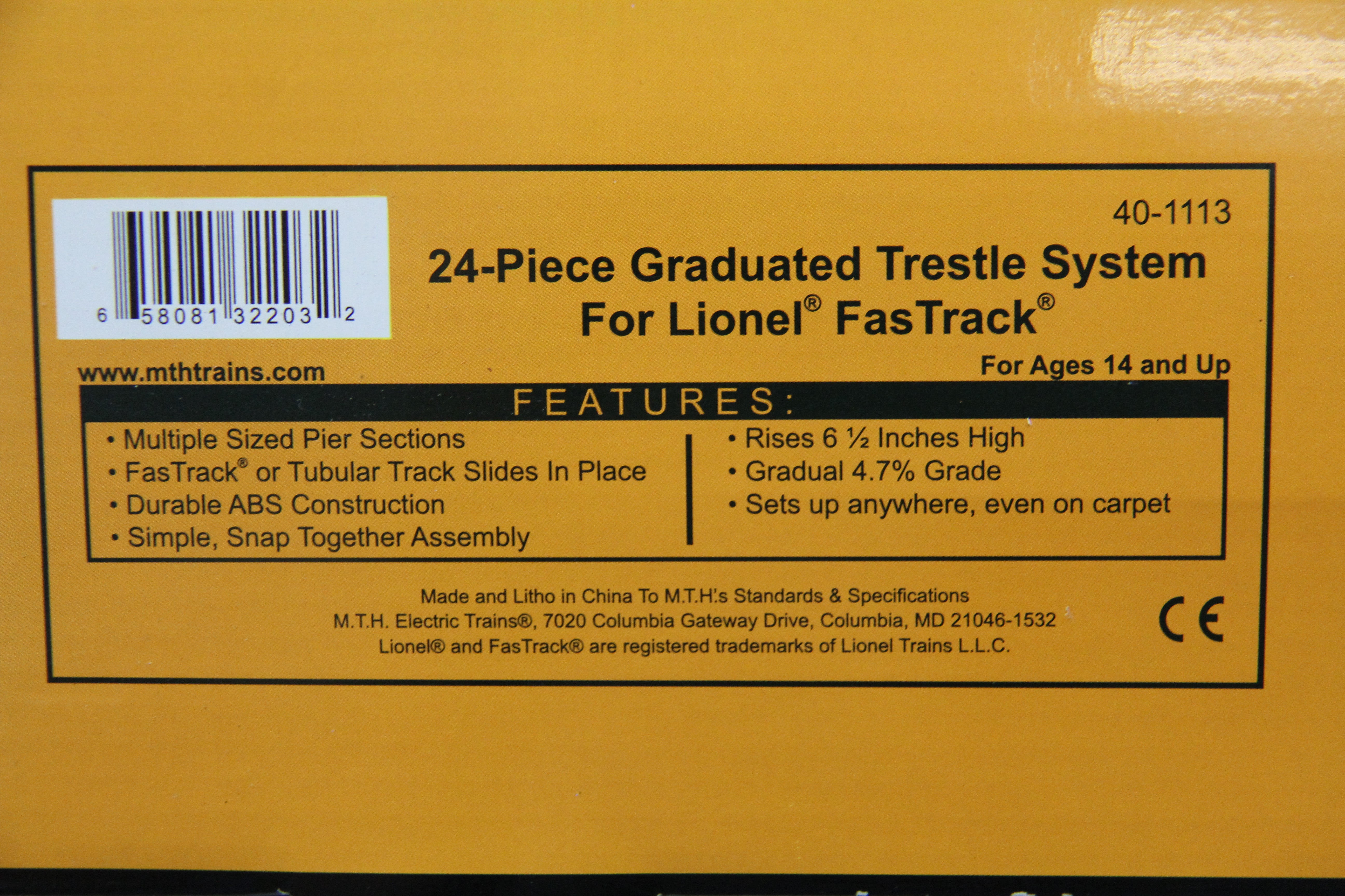 Rail King 40-1113 -24 Piece Graduated Trestle System For Lionel FasTrack-Second hand-M5264