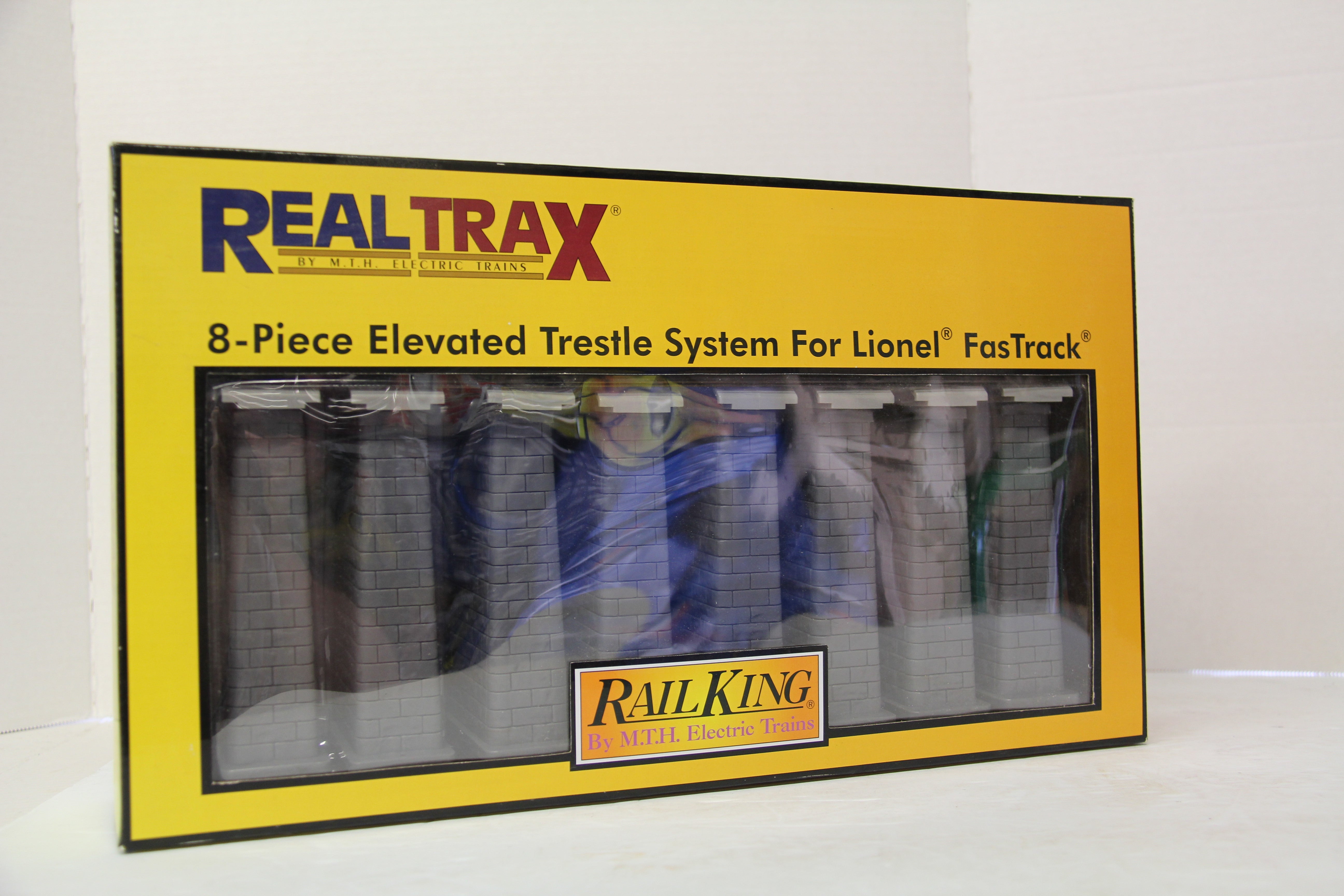 Rail King 40-1134- 8 Piece Elevated Trestle System For Lionel Fastrack-Second hand-M5266