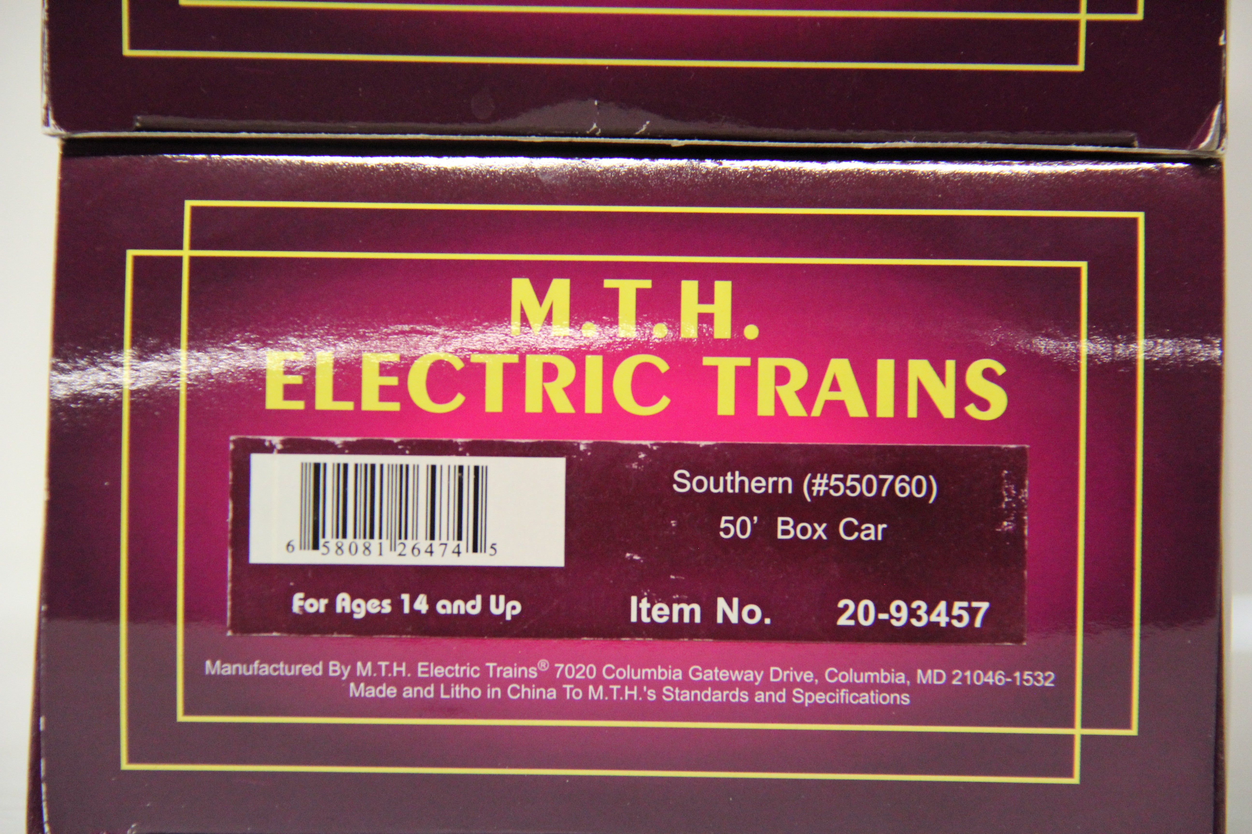 MTH 20-93457 Southern 50' Box Car-2 Car Set-Second hand-M5311