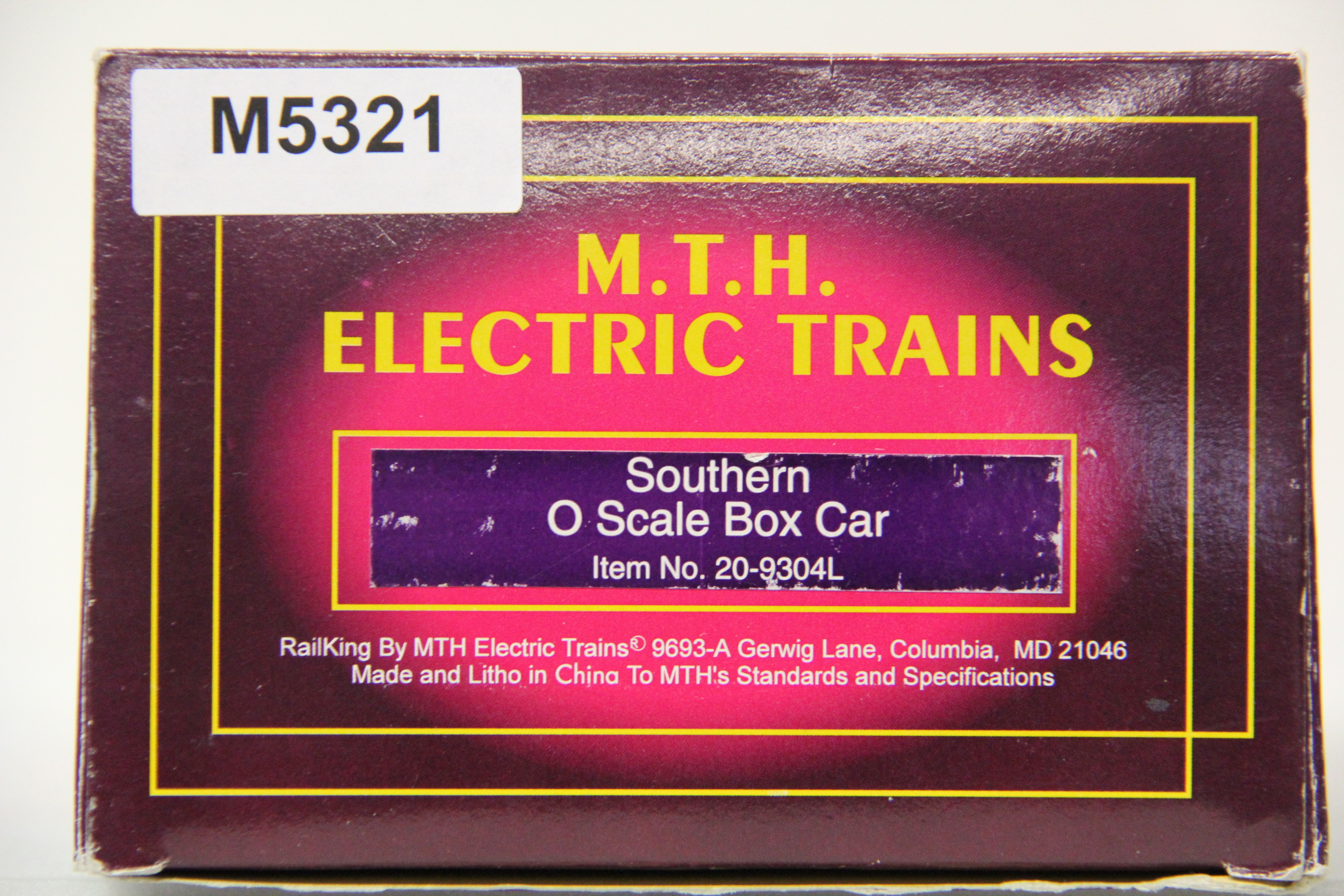 MTH 20-9304L Southern O Scale Box Car-Second hand-M5321