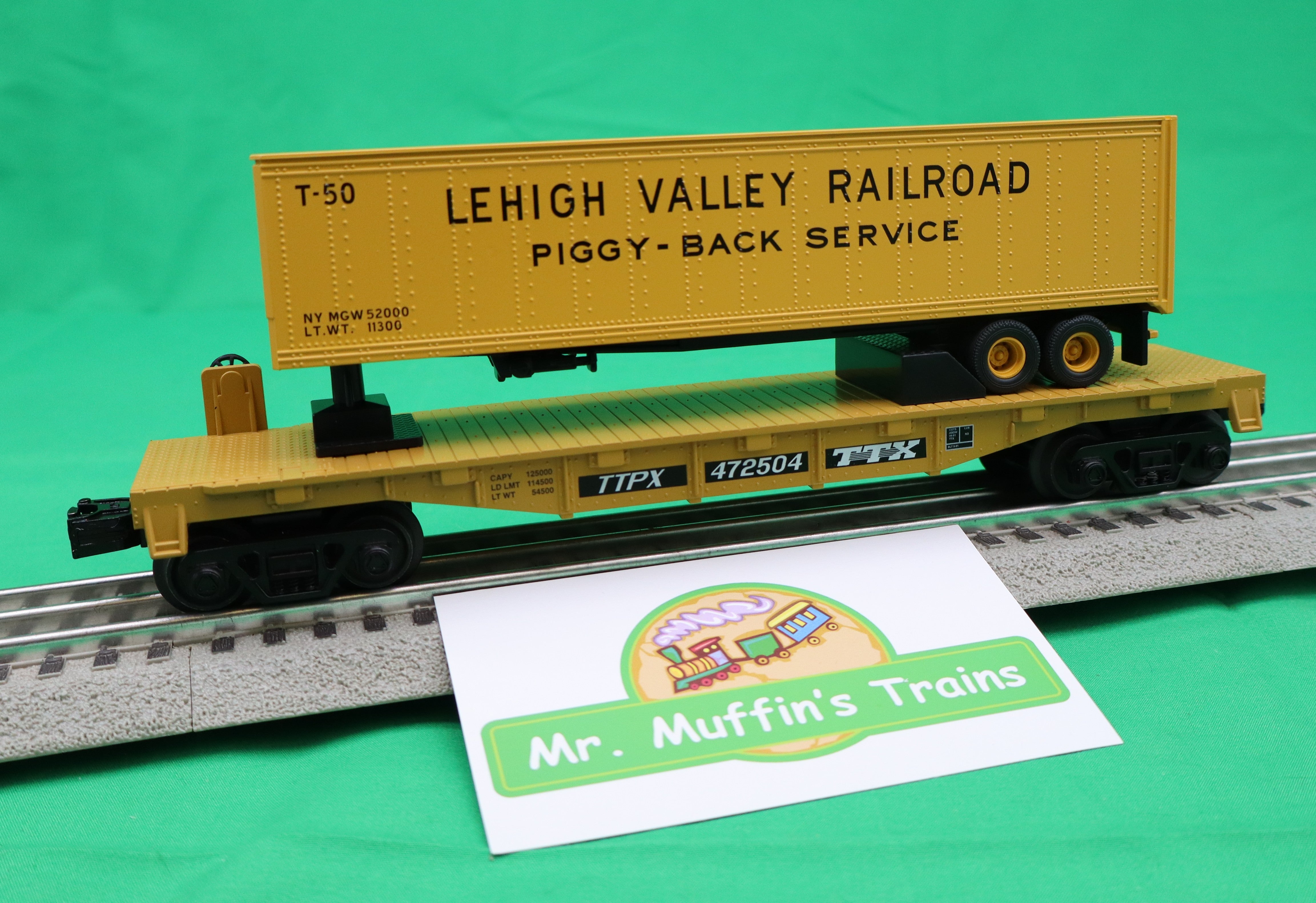MTH 30-76960 - RailKing - Flat Car "TTX" #472504 w/ 40’ Trailer