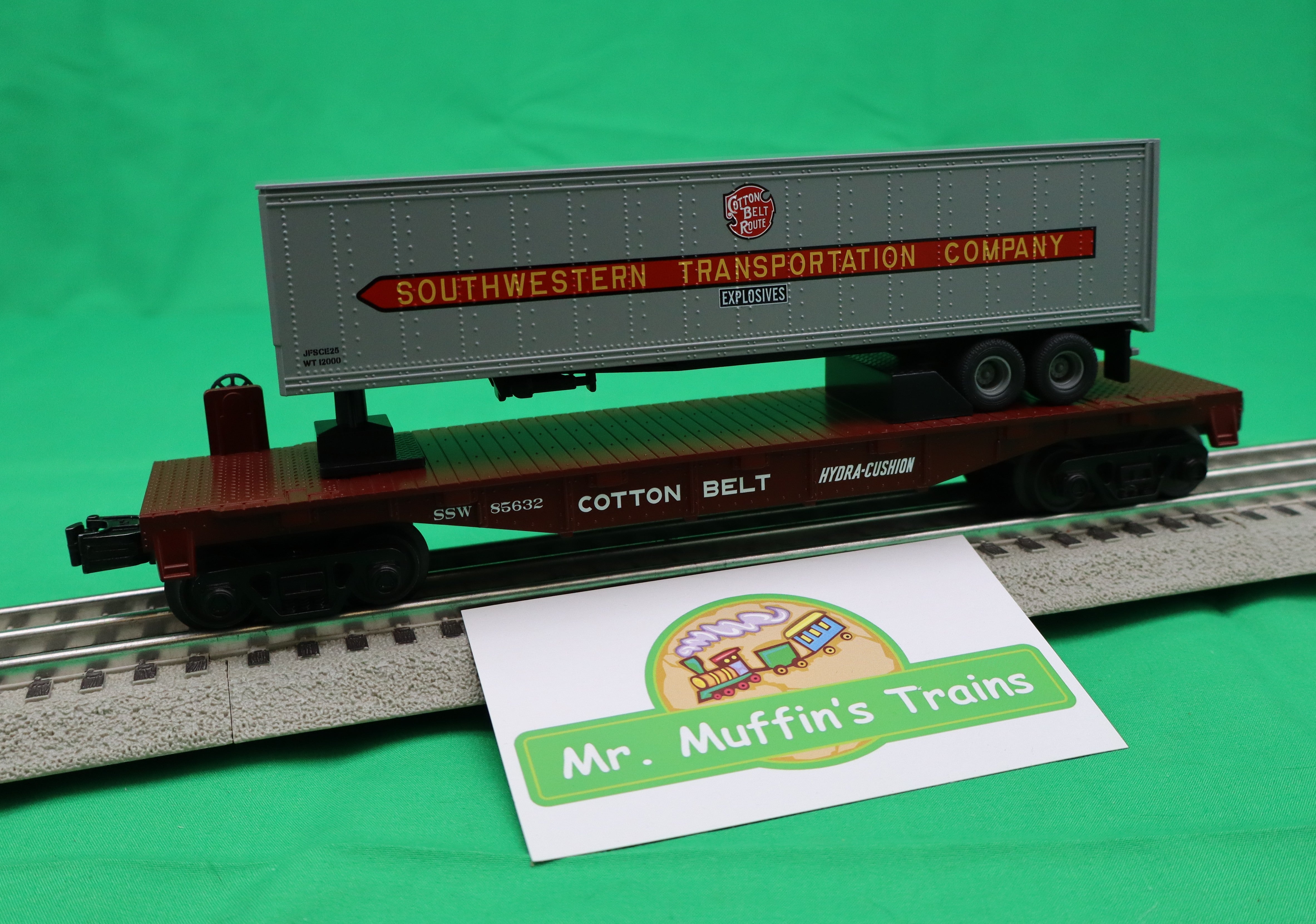 MTH 30-76961 - RailKing - Flat Car "St. Louis Southwestern" #85632 w/ 40’ Trailer